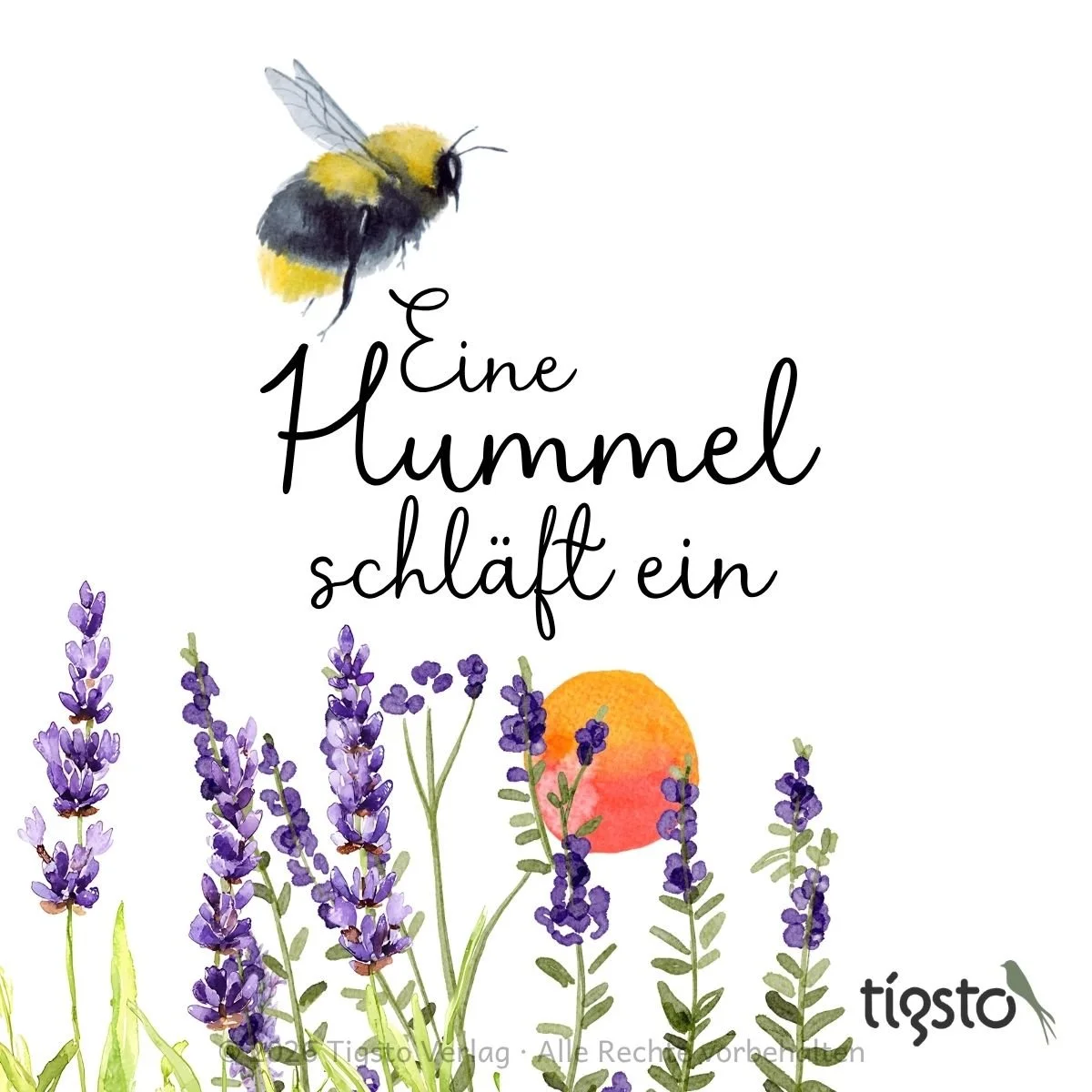 Titelillustration der Kindergeschichte „Eine Hummel schläft ein“.