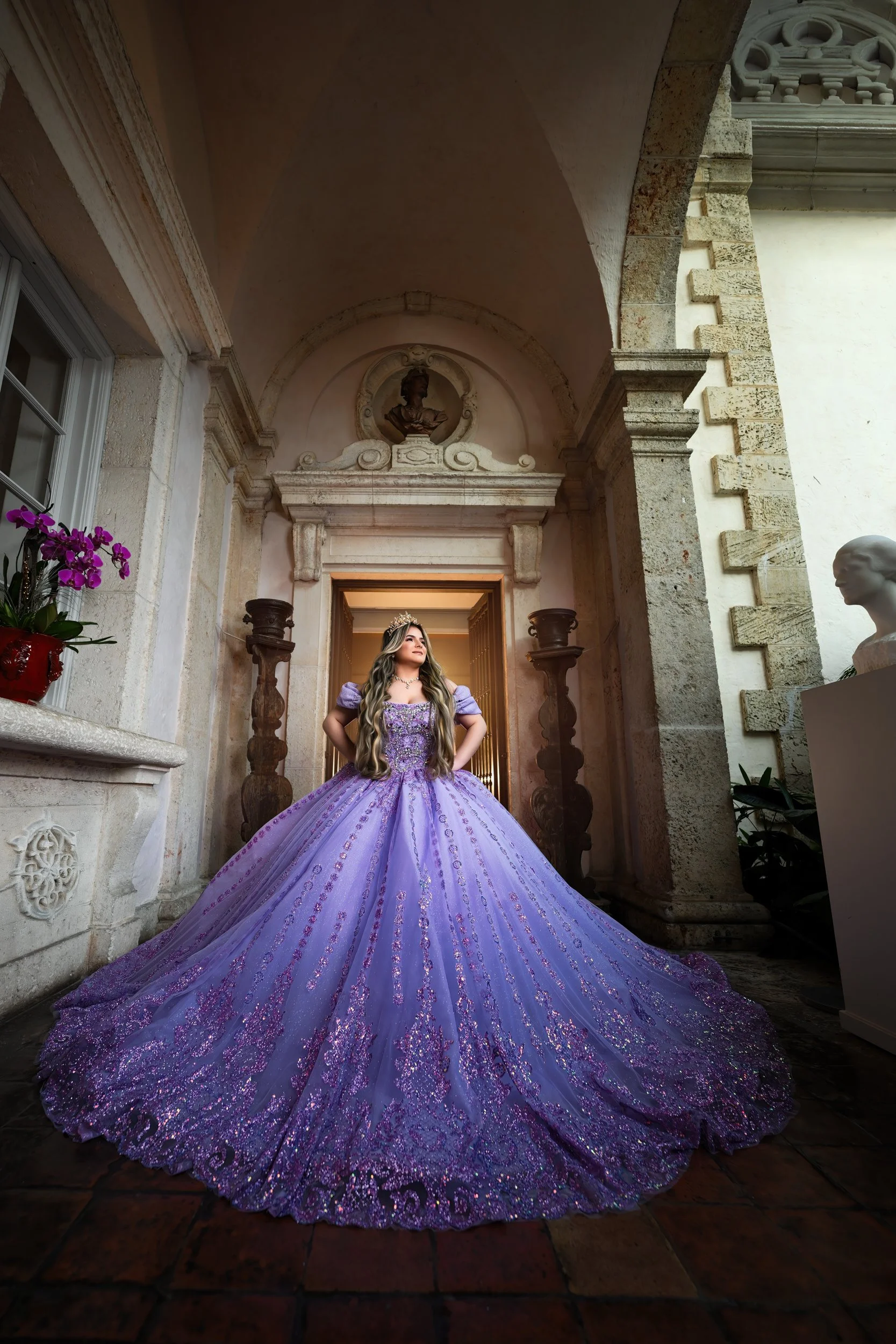 Miami Quinceañera photography at Vizcaya Museum and Gardens
