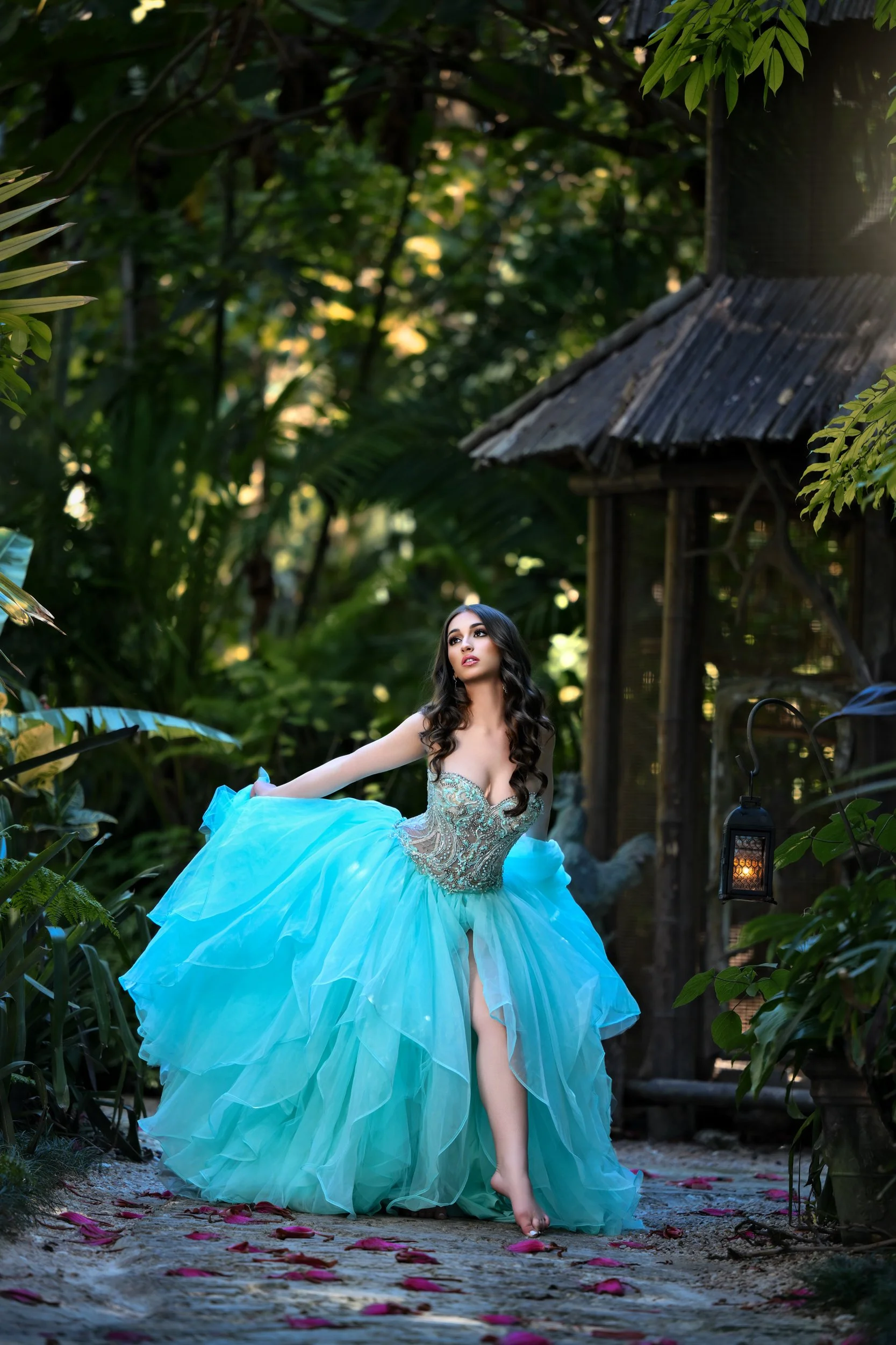Miami Quinceañera photography at the Walton house