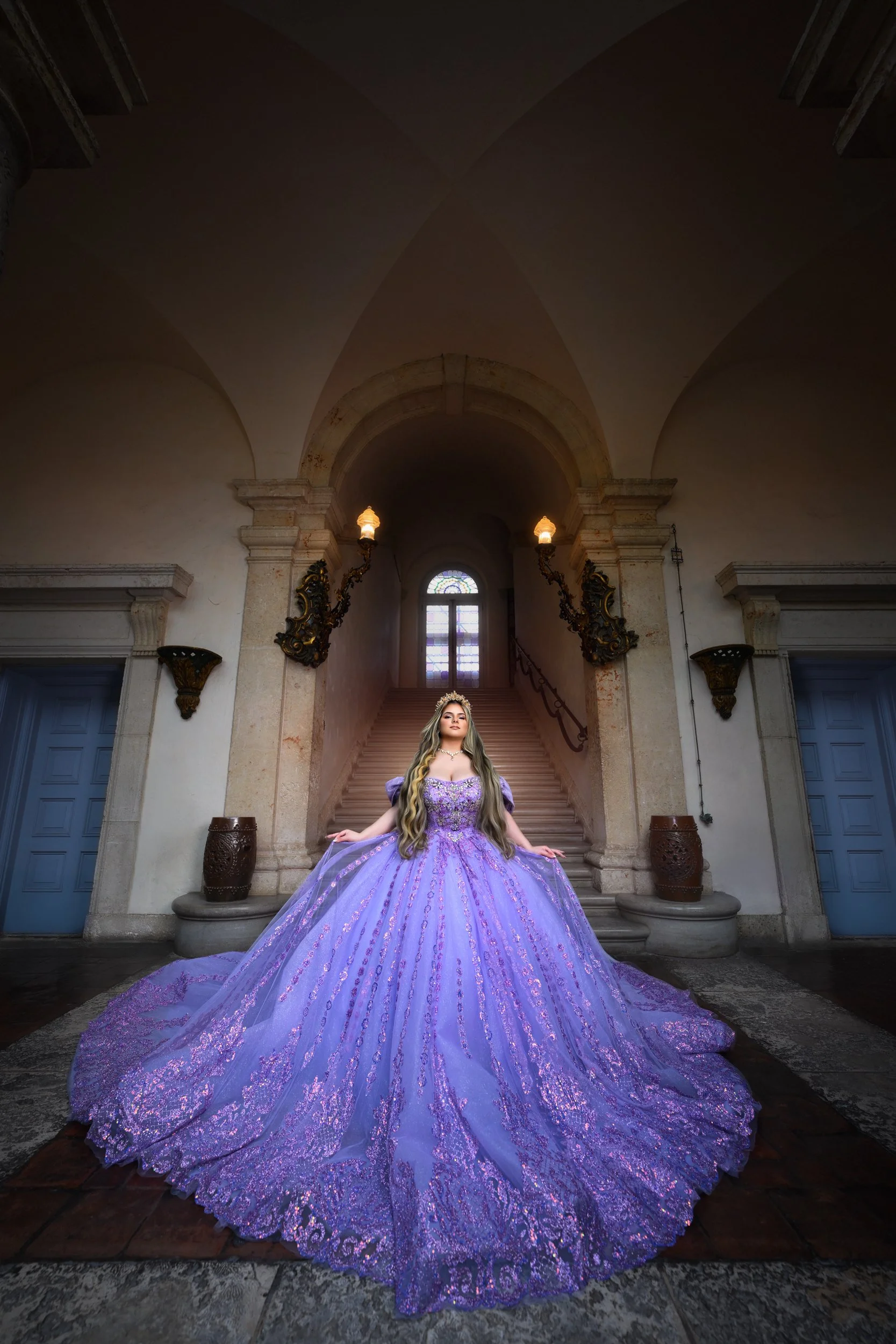 Miami Quinceañera photography at Vizcaya Museum and Gardens