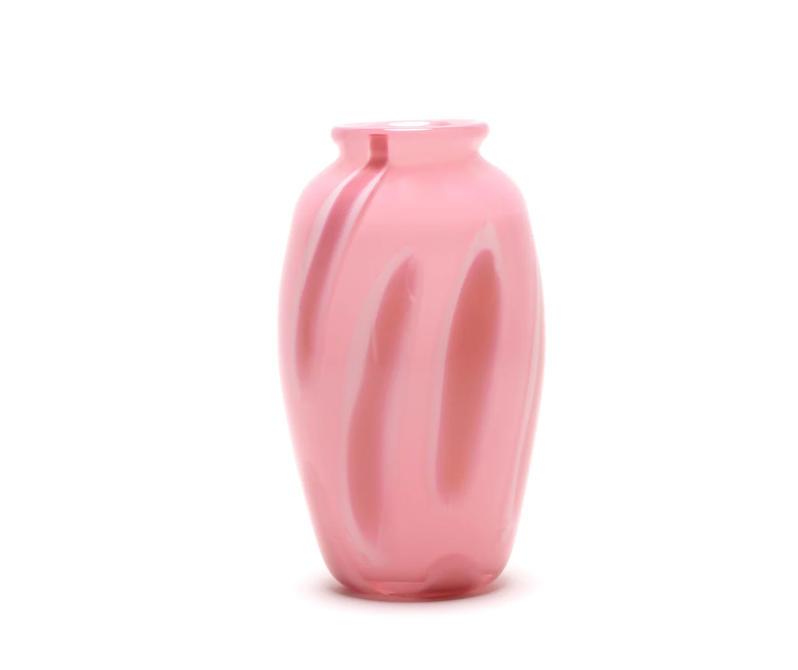 Light Pink Vase with White/Rose Strokes