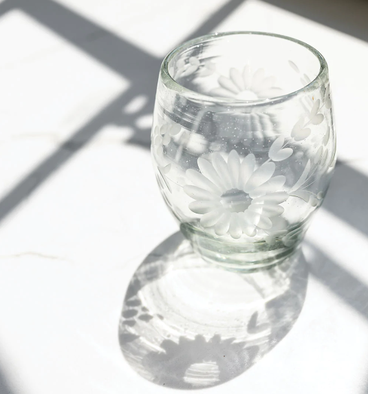 Etched Stemless Wine Glass