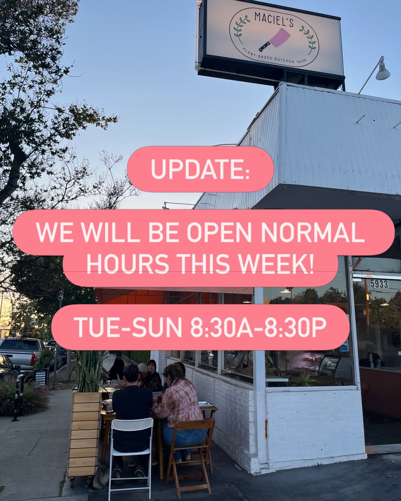 Good news! We will keep normal hours this week AND venture back out for Coachella Week 2 😎🌵

See you here or there 💚