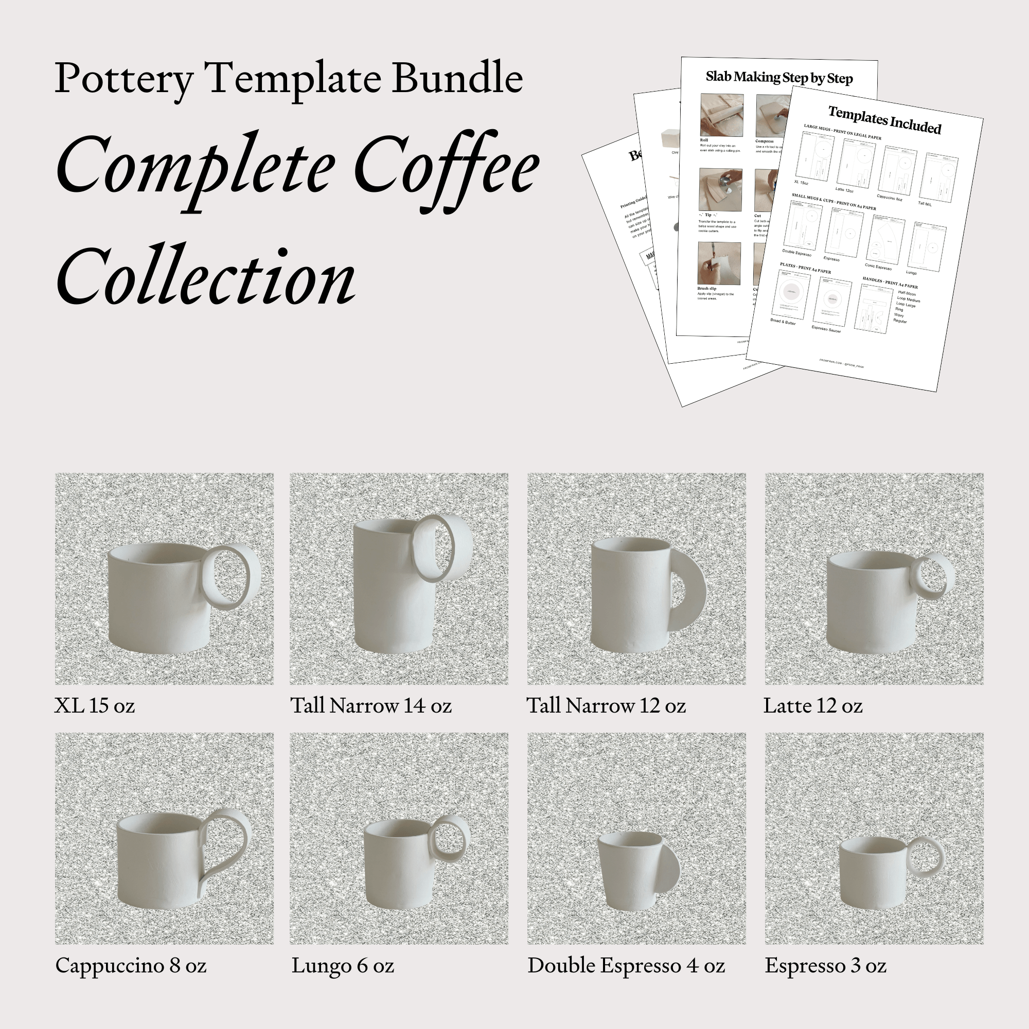 Pottery Slab Template Bundle Kit