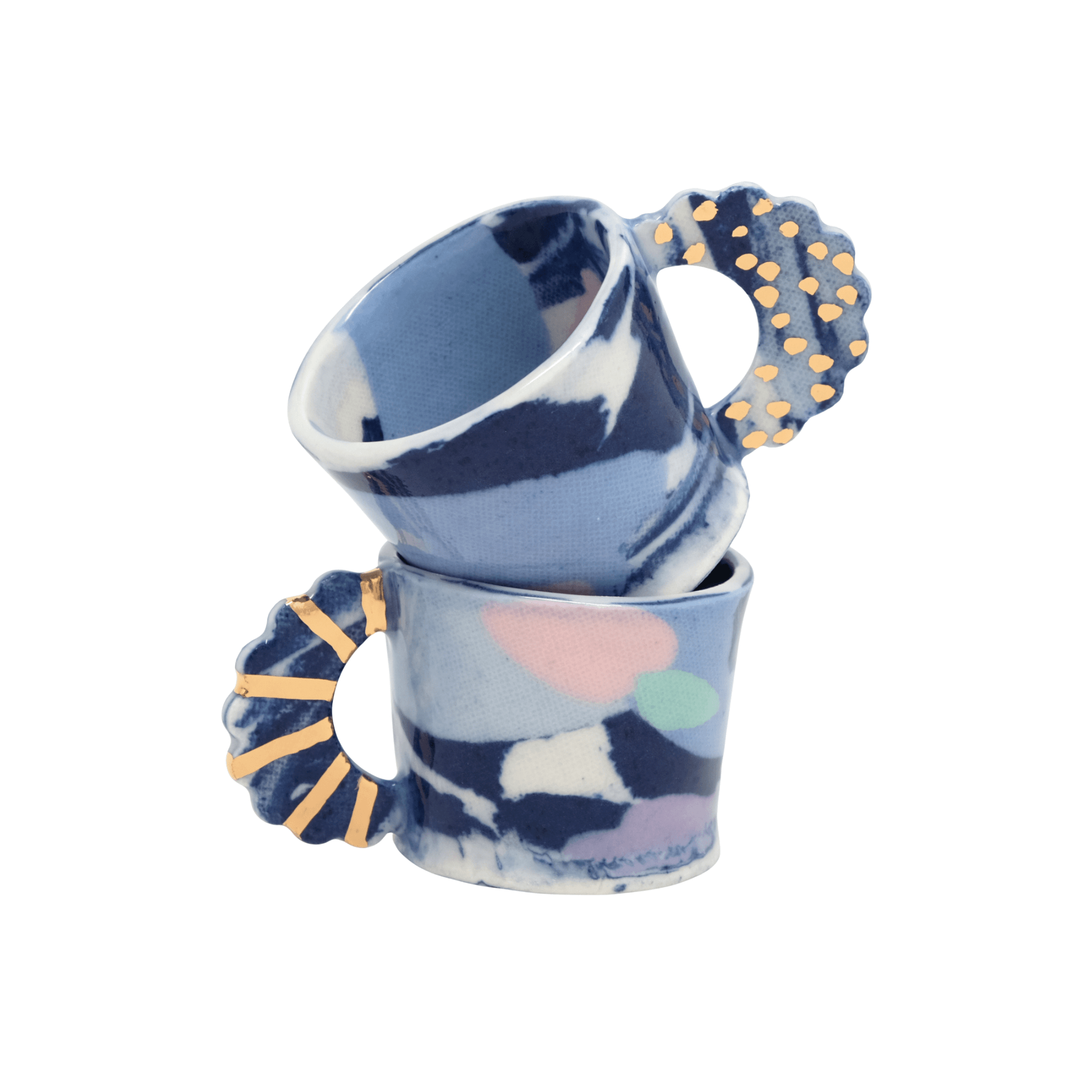 Marbled Blue & Pastel Espresso Cup Set ii