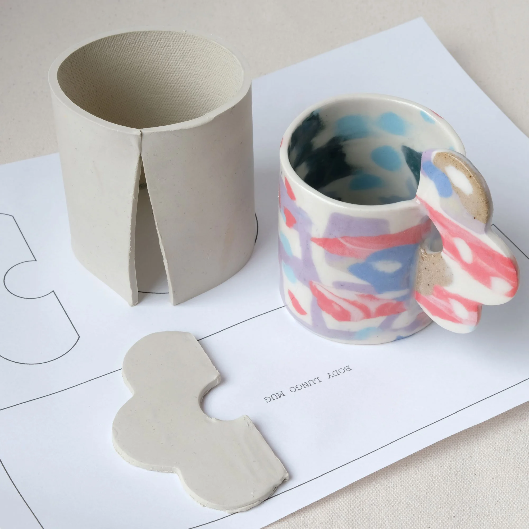 Lungo Mug Pottery Template - 6 oz / 177 ml