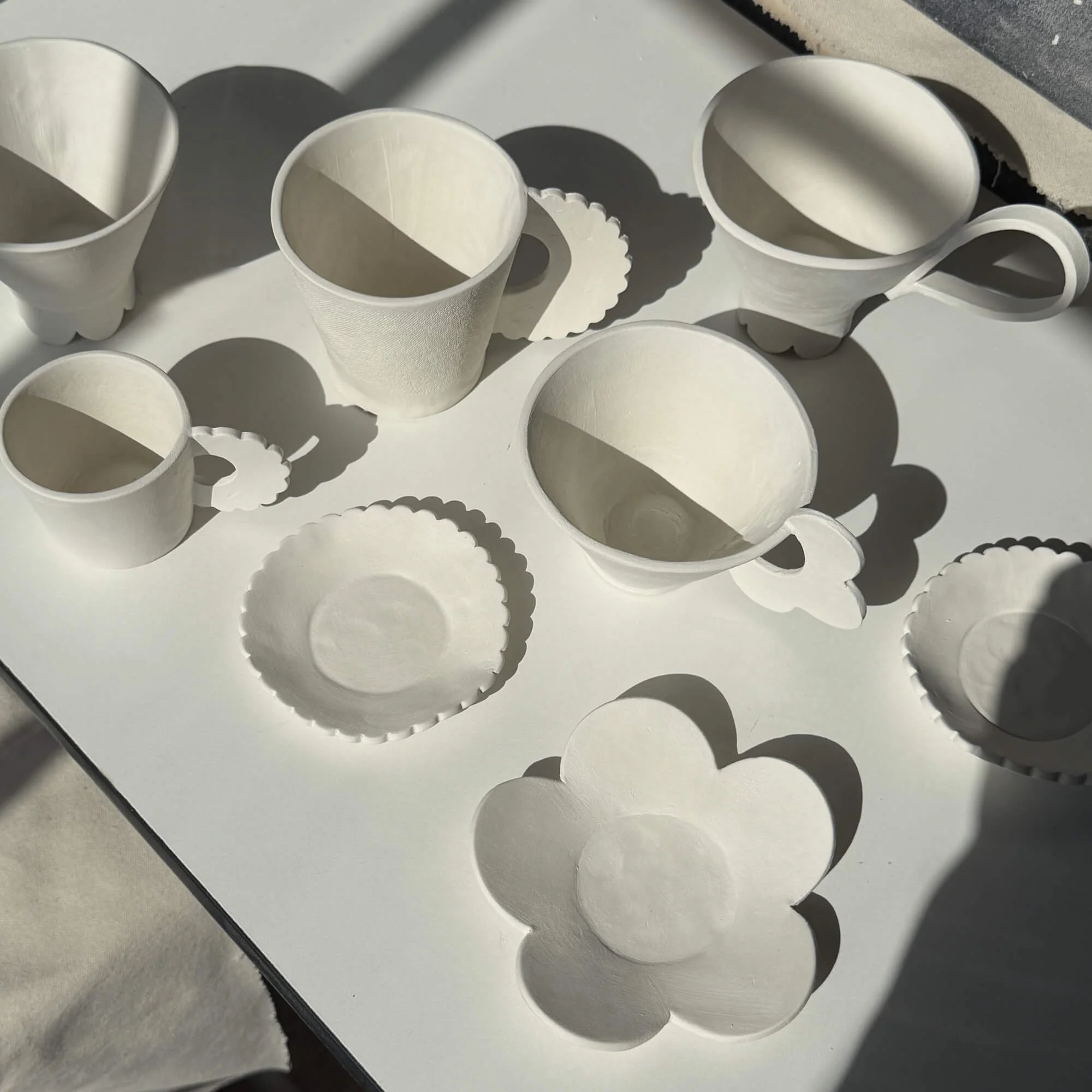 Scalloped conic pottery cup template 8 oz – slab handbuilding pattern