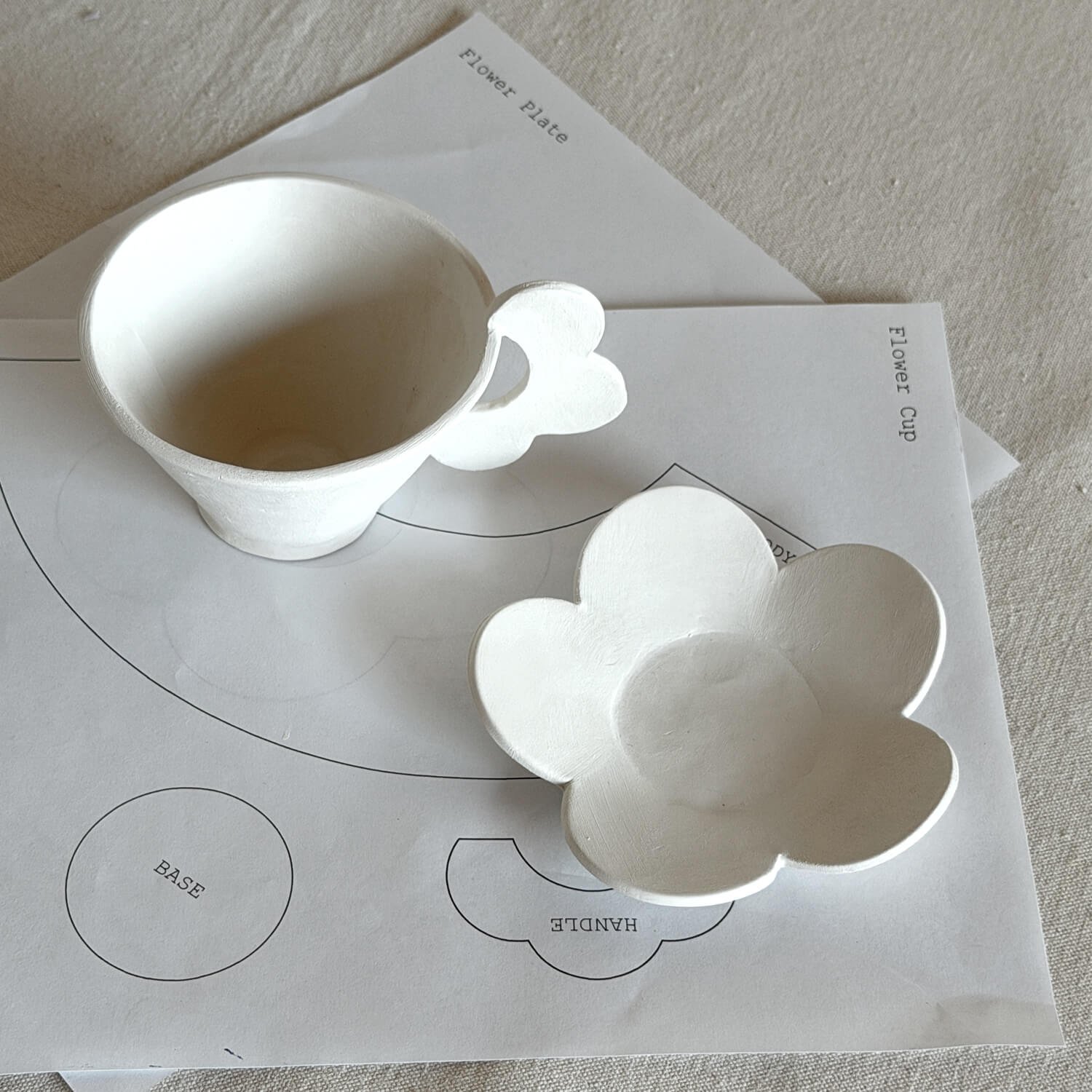 printable pottery Flower Cup Template