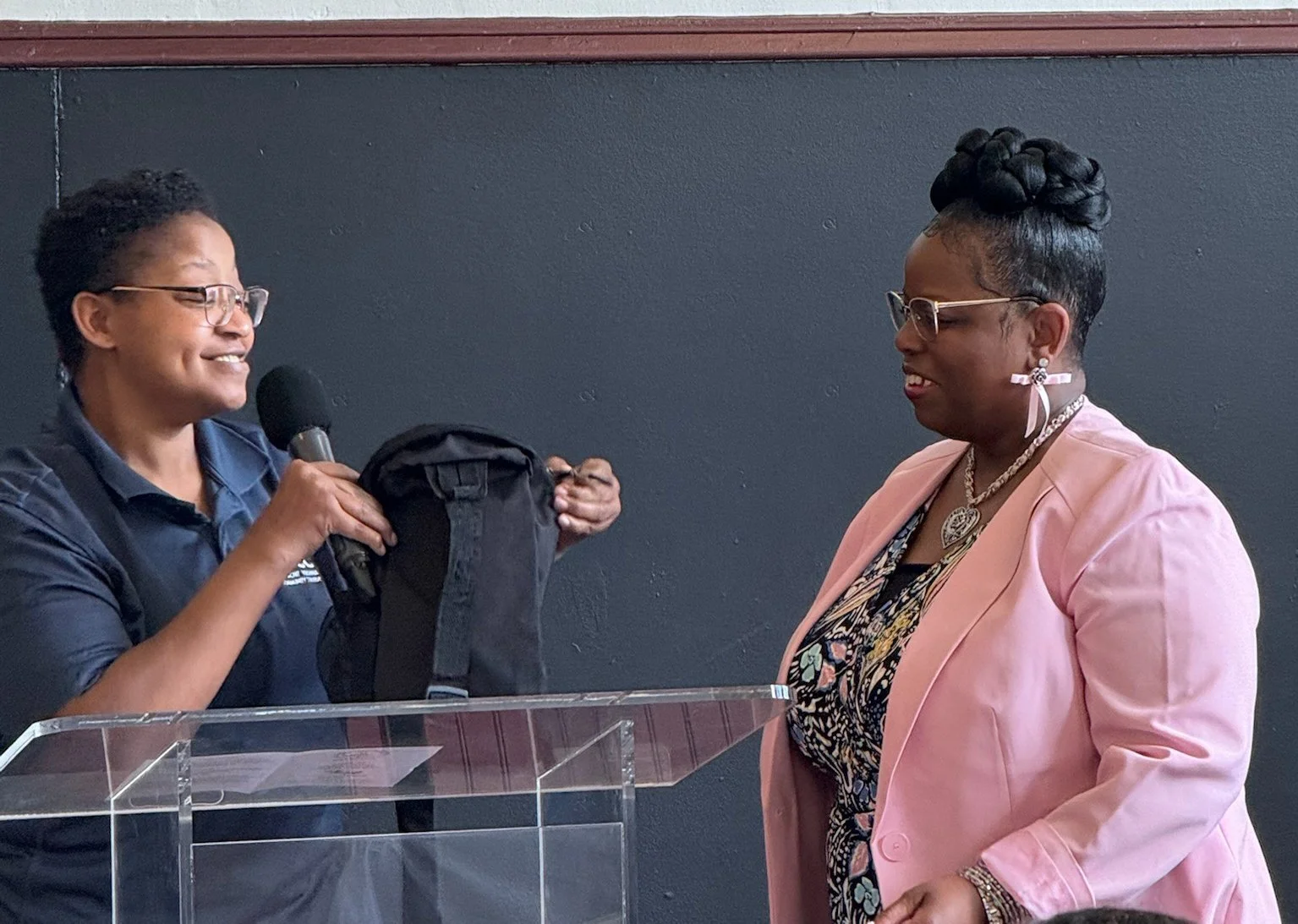 PVCC representative Amanda Key with Melissa Booker