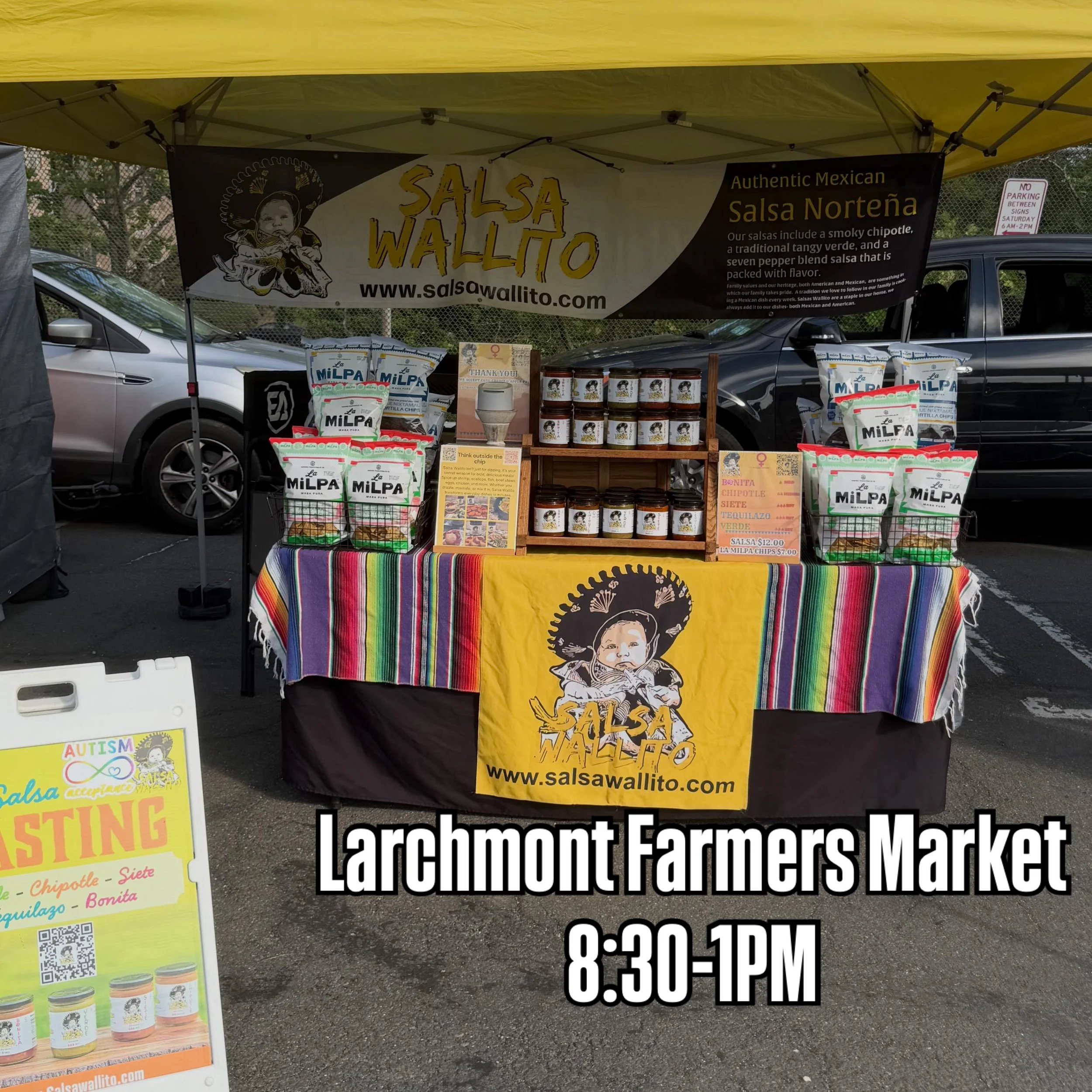 Salsa Wallito is back at the Larchmont Farmers Market! 🌶️

Come grab your favorite Salsa Wallito with 5 delicious flavors and 3 heat levels from Mild to Wild! 🔥

We&rsquo;ll also have La Milpa Chips our classic 💛 Yellow Corn Chips and the NEW 💙 B