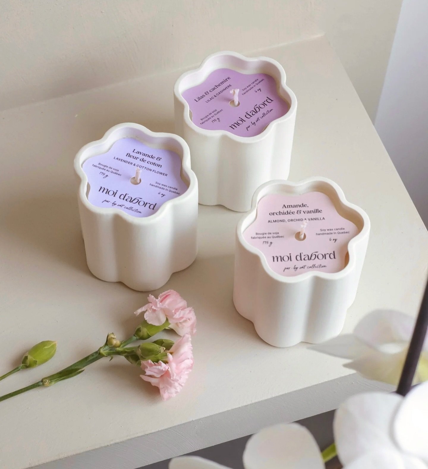 Some of the adorable products I&rsquo;ve been designing for Moi d&rsquo;abord these past few weeks &amp; months! I&rsquo;ve created custom patterns, illustrations, quotes, labels for items like tumblers, mugs, candles, and more 🥹

Head over to their