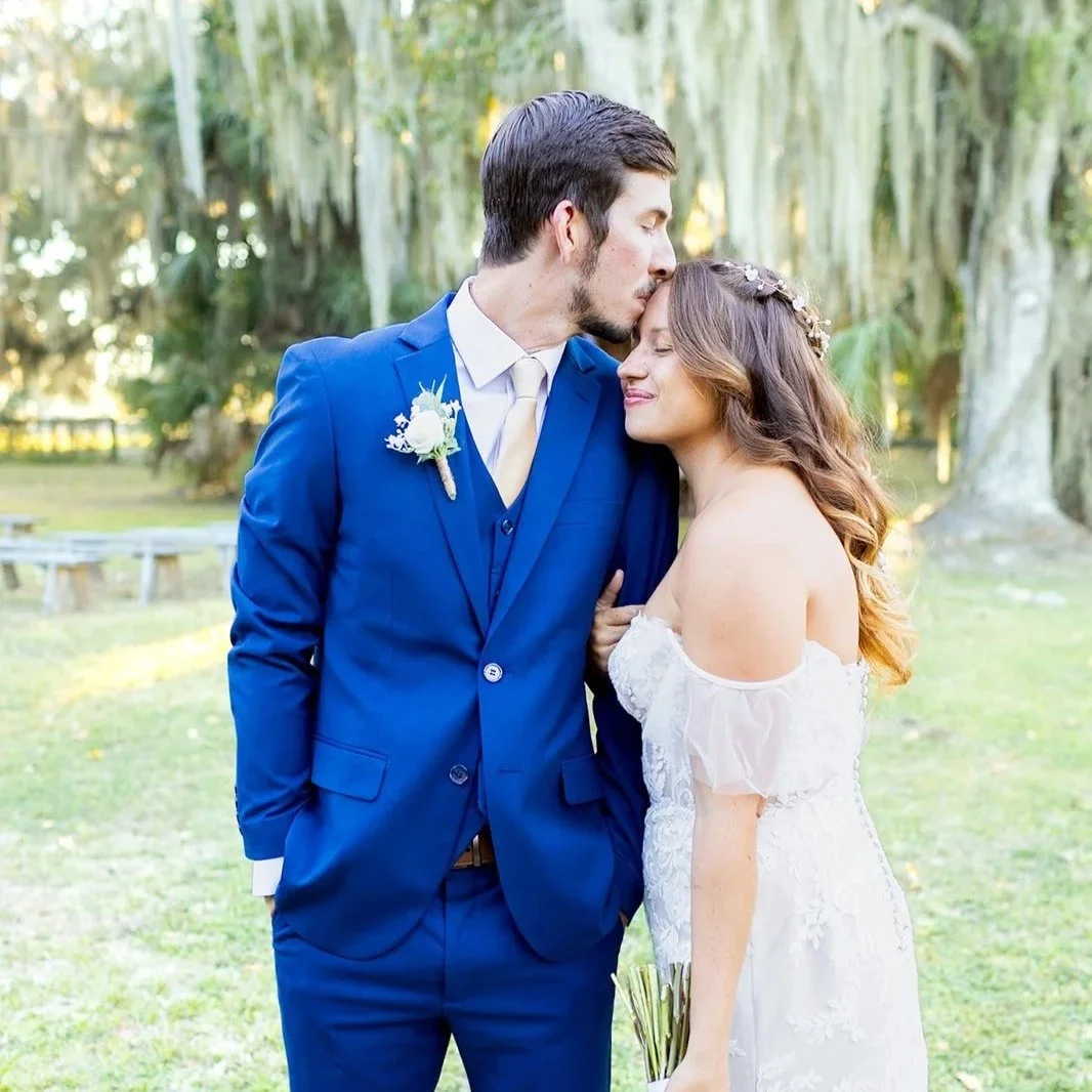 Bride and groom portrait by Central Florida wedding photographers