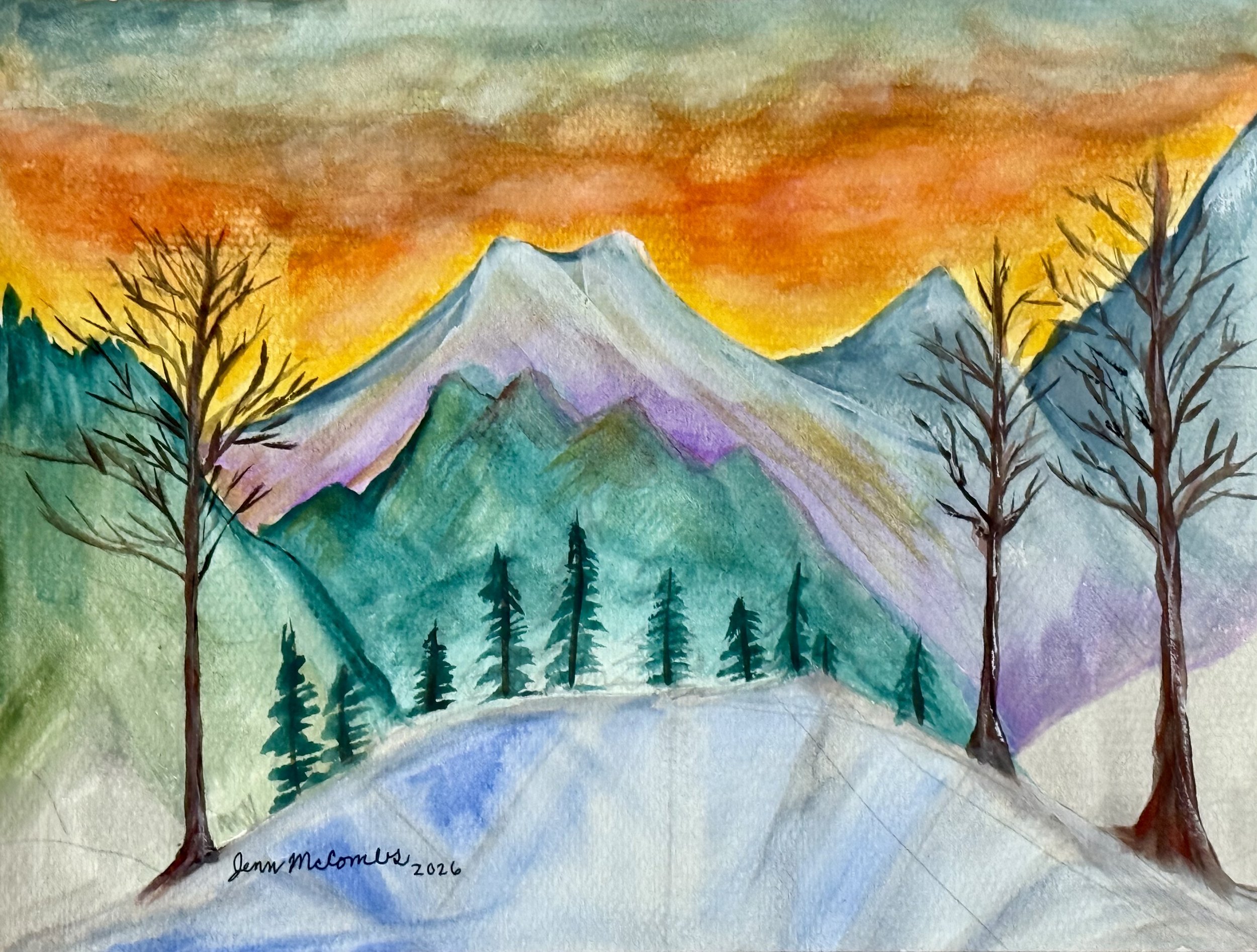 Mountain Sunset Glow - Full Painting.jpeg