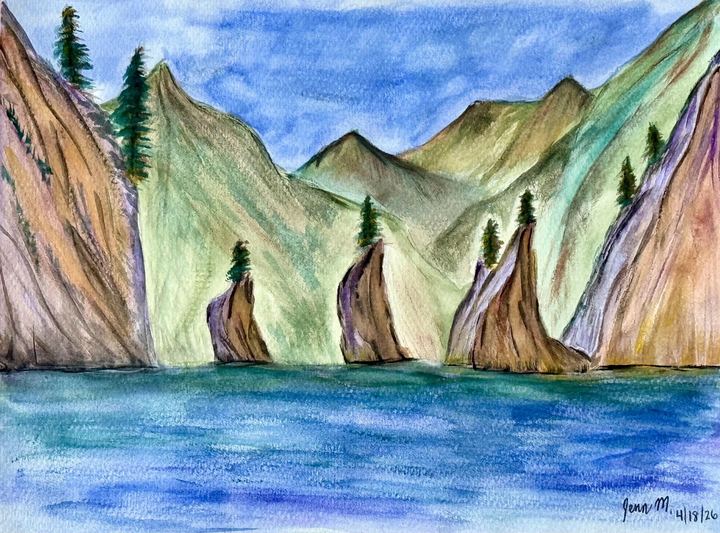 Through the Coastal Fjord Cliffs - Full Painting.jpeg