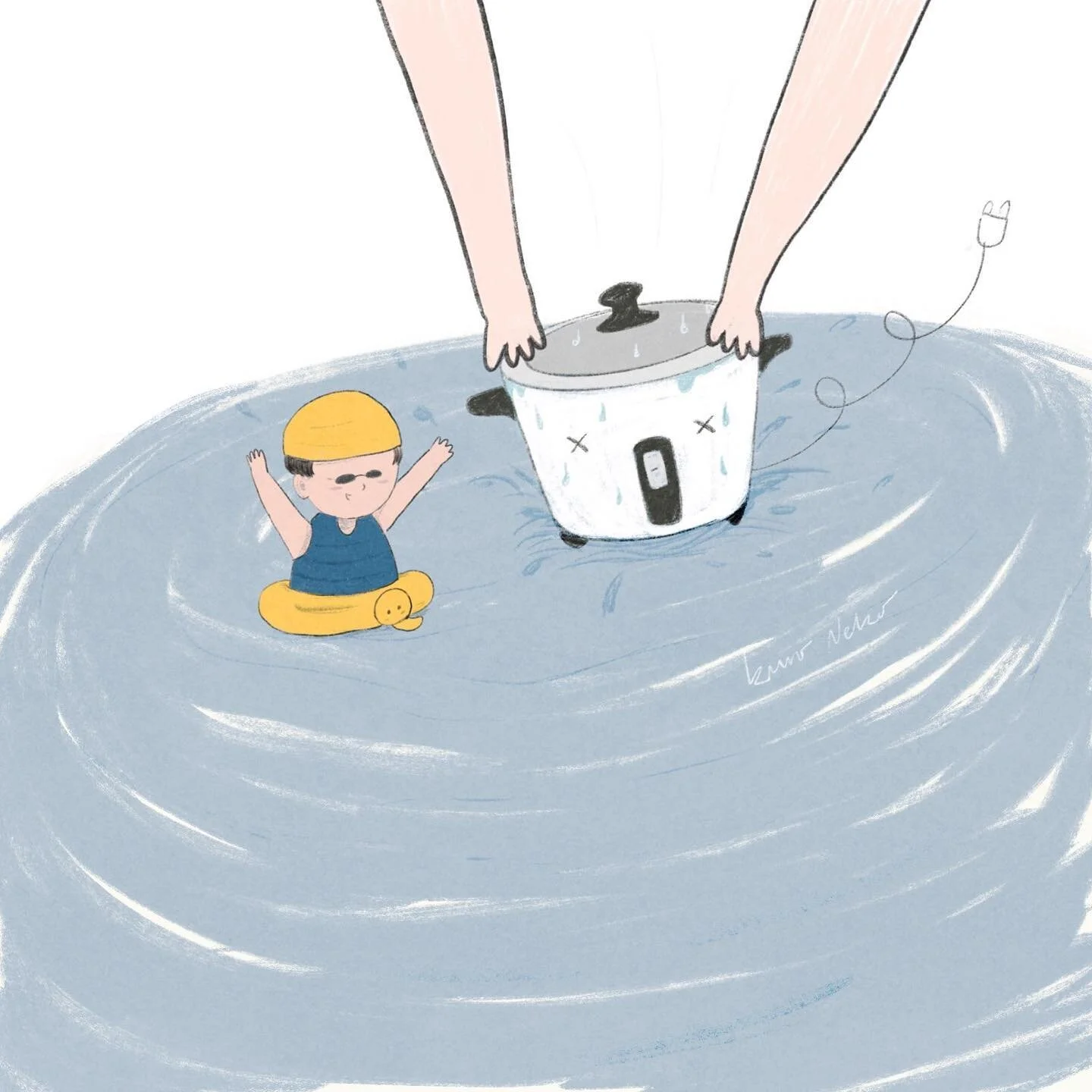 《灰孩日記 之 洗電飯煲事件》

從小到大，頂多只會用微波爐叮熟食物的灰孩，隻身去到外國，終於&mdash; 第一次用電飯煲煮飯。

電飯煲功能簡單易用，很快便成為灰孩一日三餐的好幫手。為了好好保養這個好幫手，灰孩決定幫它「沖個靚涼」。

「咦，點解用了幾次，電飯煲便好像壞掉了？」灰孩很疑惑，於是發短訊問朋友。

「...電飯煲不能用水洗的😅。」

「噢⋯」終於灰孩恍然大悟，幸好過了幾天，電飯煲乾透後又回復正常運作😅。

#多倫多香港人 #溫哥華香港人 #加拿大移民 #加拿大救生艇計劃 #香
