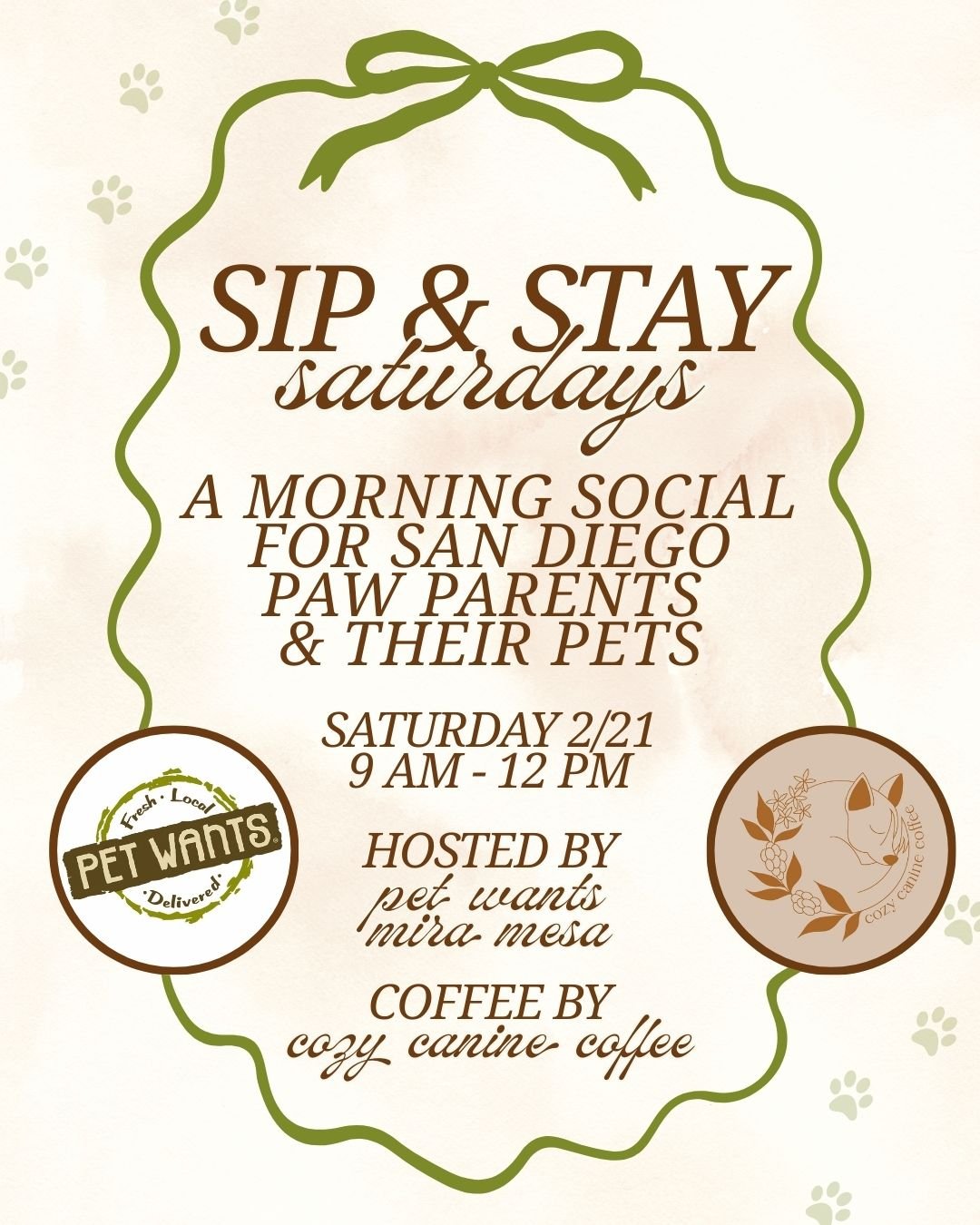 Sit &amp; Stay Saturdays (February)