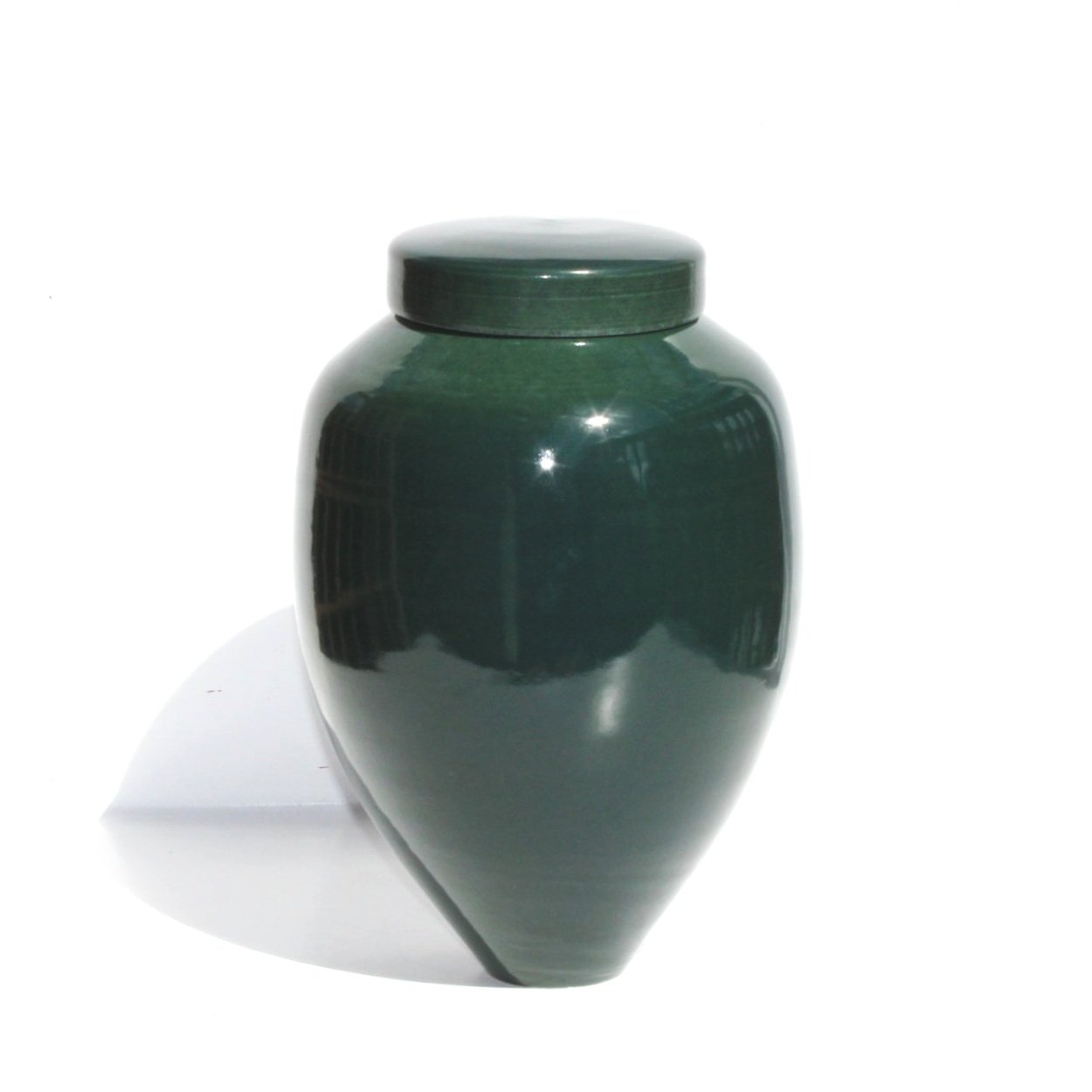 Made in New Zealand, Minimalist ceramic urn with a soft satin matte glaze, designed for a subtle and contemporary memorial tribute.