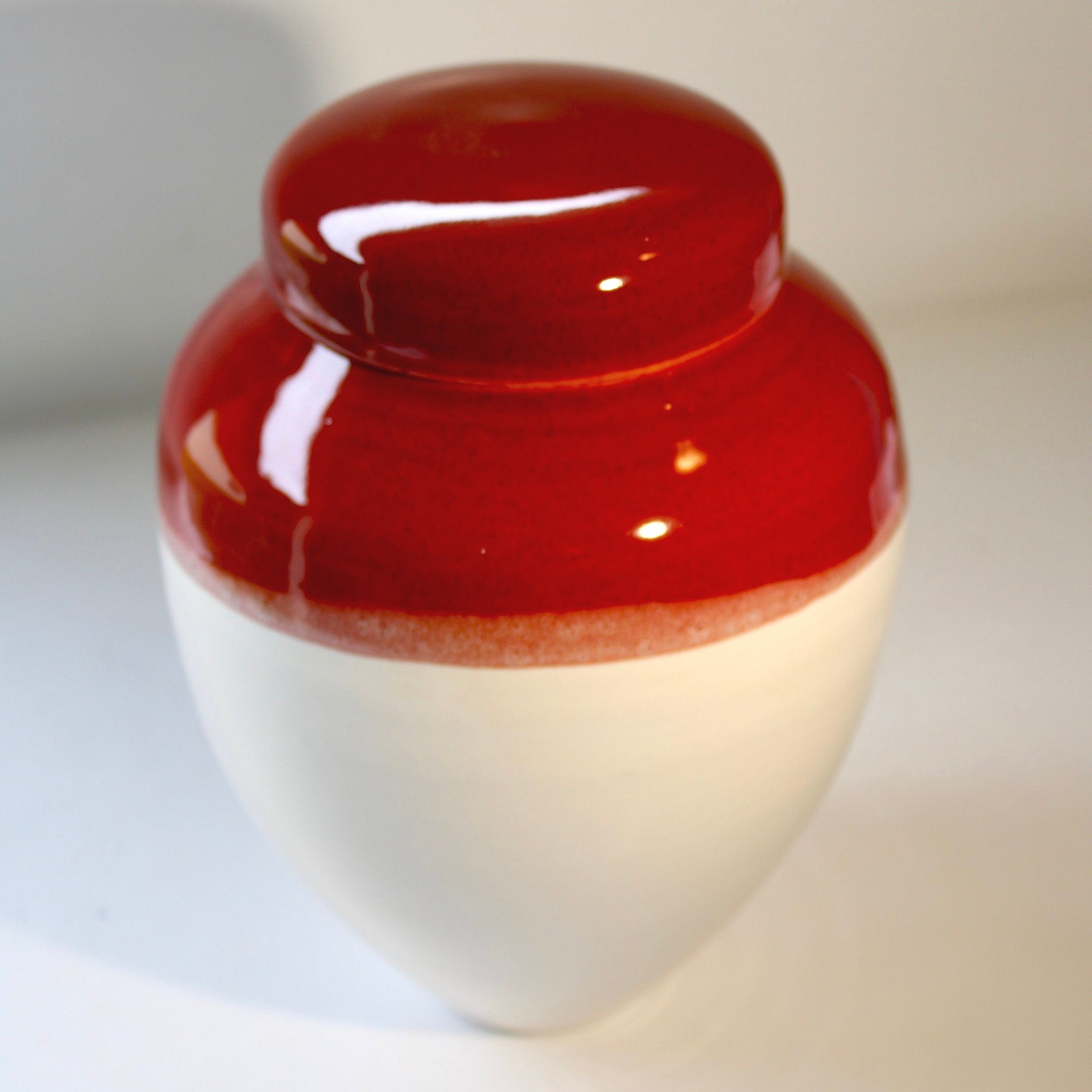 Bespoke ceramic urn with a hand-painted design, personalised to honour a loved one with a unique and meaningful tribute.