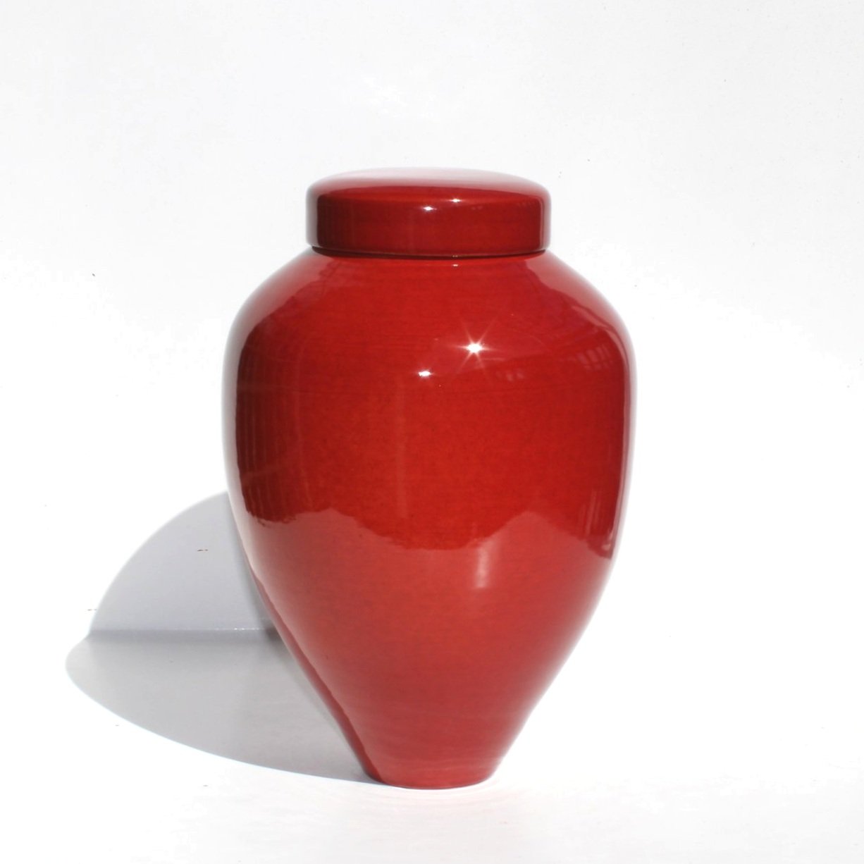 Bespoke ceramic urn with a hand-painted design, personalised to honour a loved one with a unique and meaningful tribute.