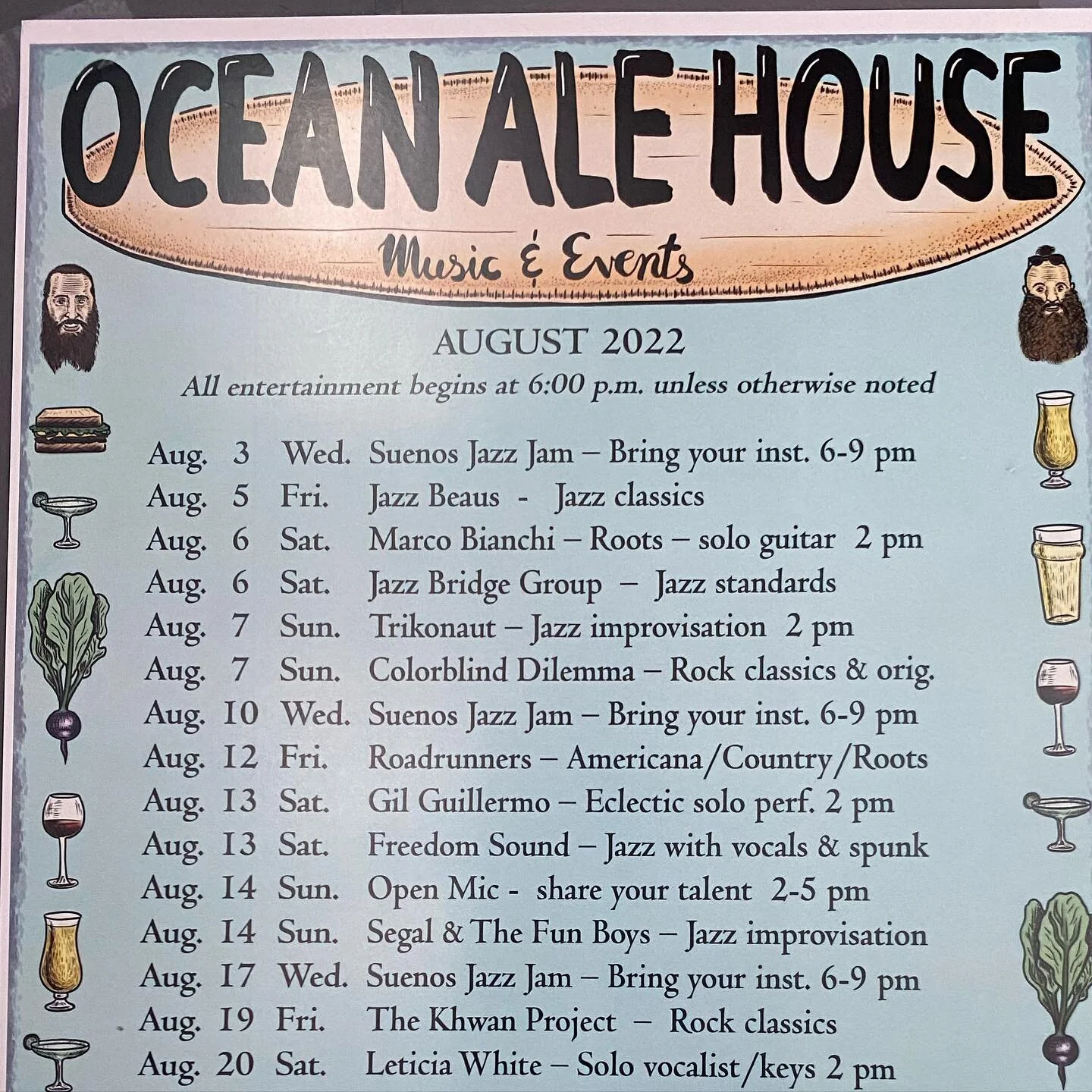 You still have time to come on down! Our set starts in one hour! The food and drinks are amazing and we don&rsquo;t suck. See you there. #singersongwriters #oceanalehouse #bandsofinstagram #sanfranciscomusicscene #sanfranciscomusic