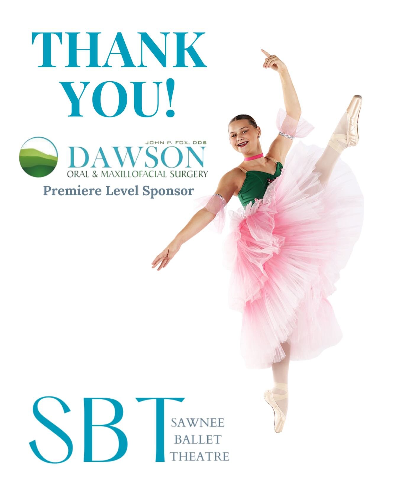 Thank you Premiere Sponsor, Dawson Oral and Maxillofacial Surgery, Dr. John Fox, for sponsoring company member Emily Frederickson and SBT. We greatly appreciate your support!

Dawson Oral and Maxillofacial Surgery, Dr. John Fox is located in Dawsonvi