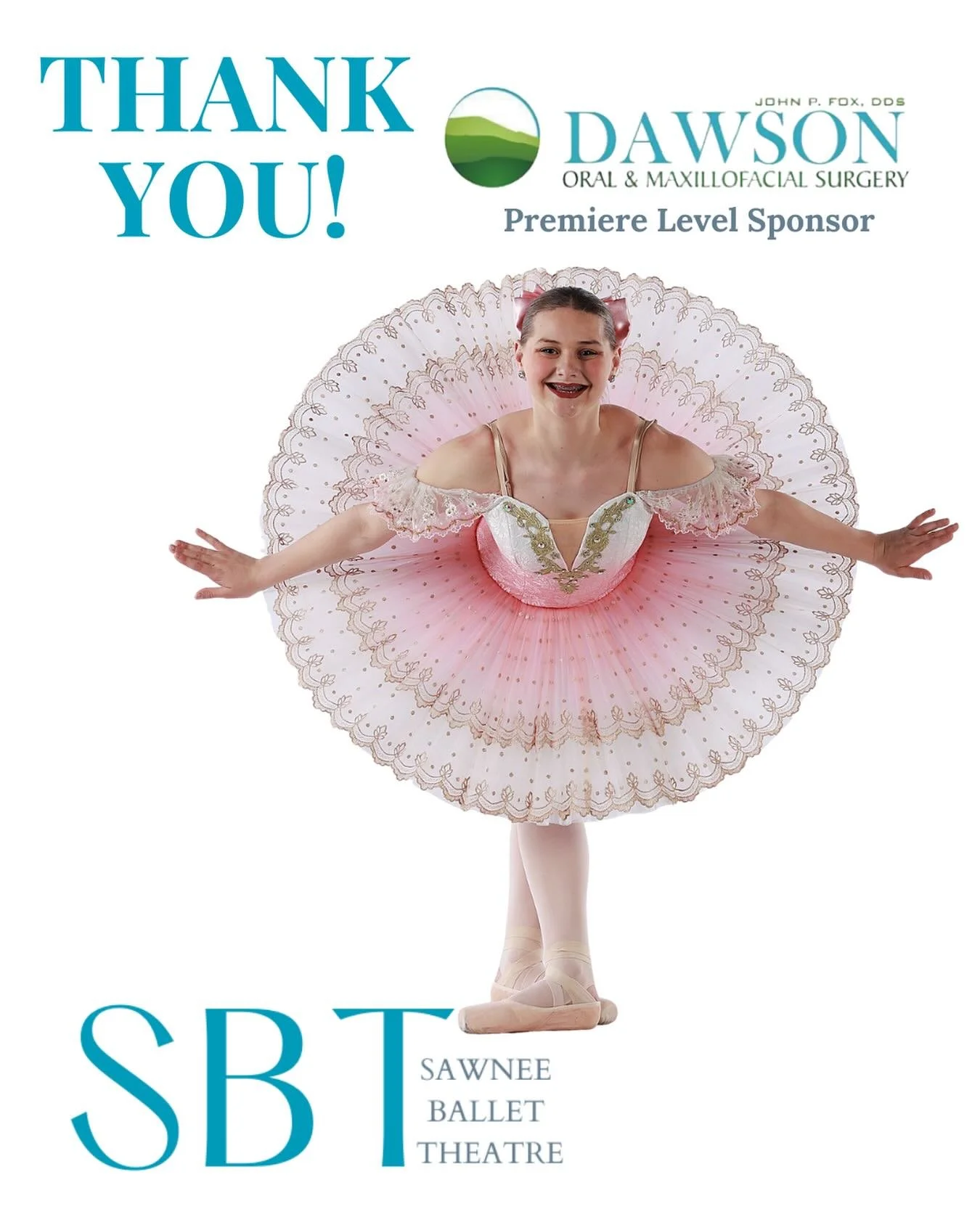 Thank you Premiere Sponsor, Dawson Oral and Maxillofacial Surgery, Dr. John Fox, for sponsoring company member Emily Frederickson and SBT. We greatly appreciate your support!

Dawson Oral and Maxillofacial Surgery, Dr. John Fox is located in Dawsonvi