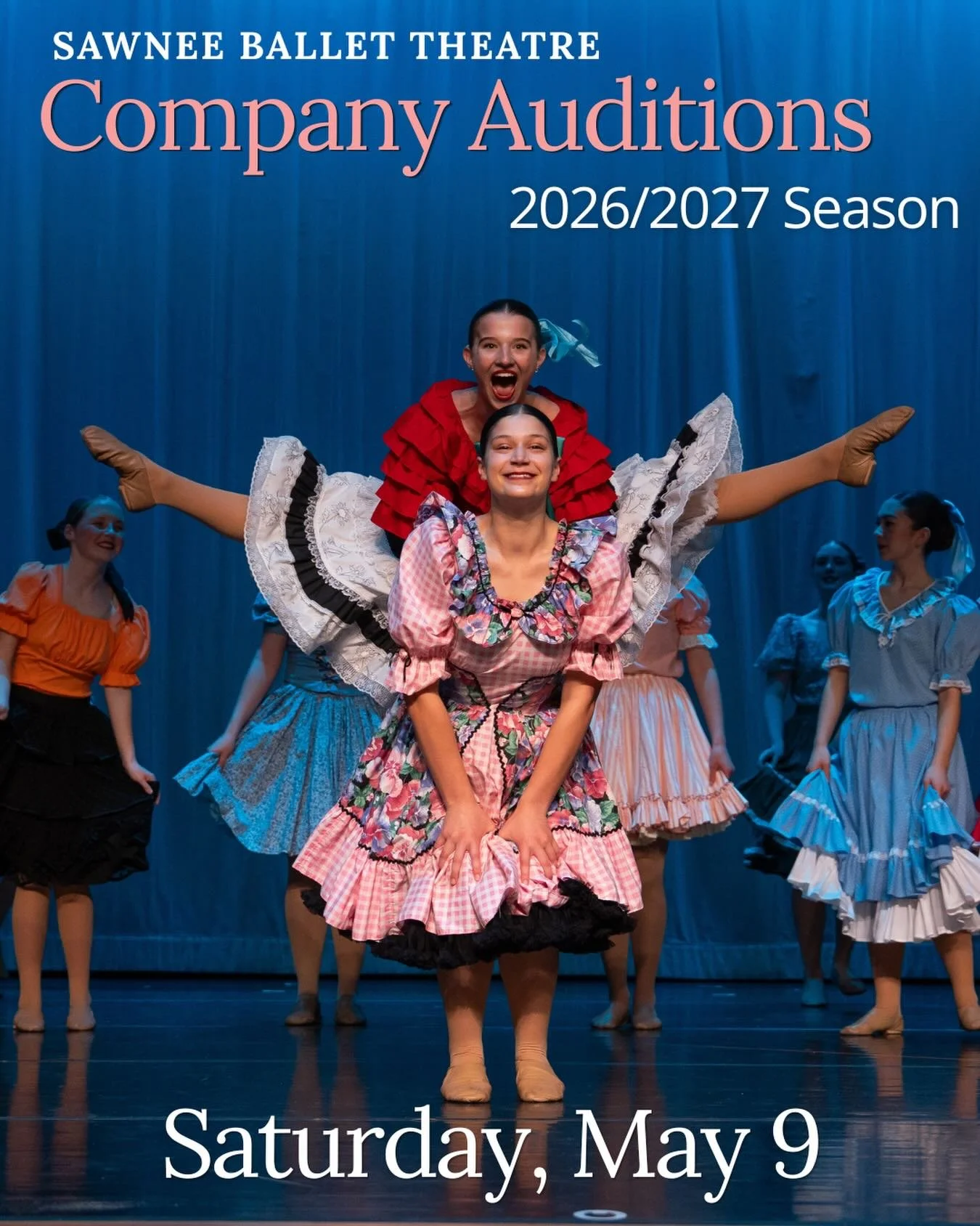 Open auditions for SBT&rsquo;s company will be held this Saturday, May 9 at Sawnee School of the Arts.

10:00 am &ndash; 12:00 pm: Level A (Dancers with 6 months to 2 years of pointe experience)
1:00 pm &ndash; 3:00 pm: Level B (Dancers with more tha