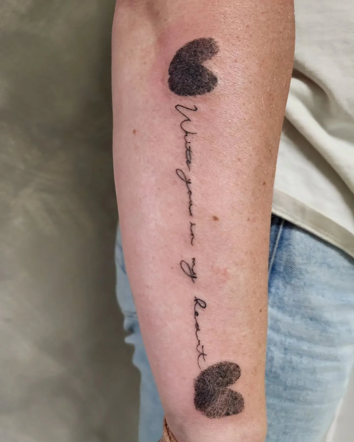 Very cool idea my client brought to me, we used her childrens finger prints to make the hearts! Hard to get more special than that! 💕