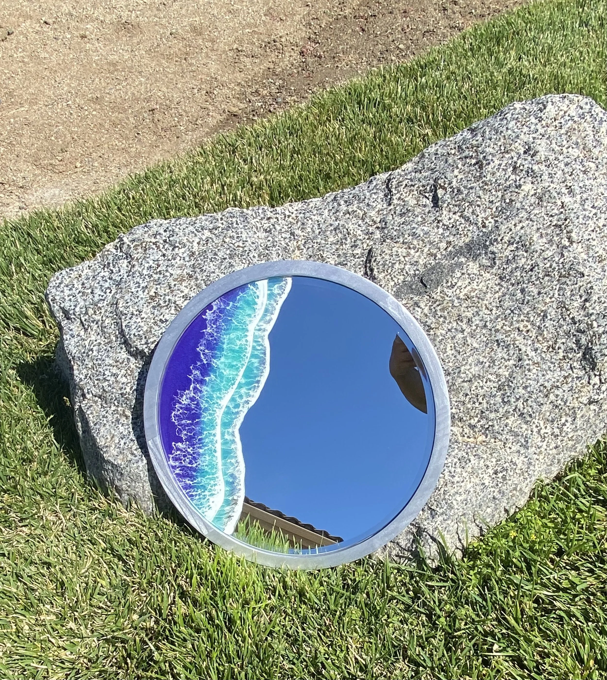 Ocean Resin mirror, Coastal Wall Mirror — Nohi Designs