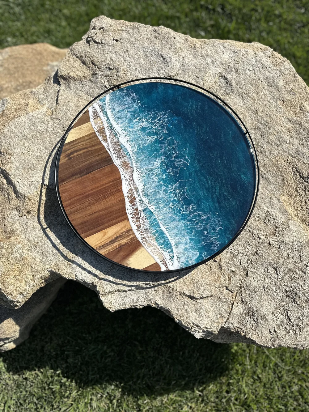 Ocean wall mirror オーシャンアート Resin Ocean Mirror Wall Art, Resin Ocean Hanging Mirror