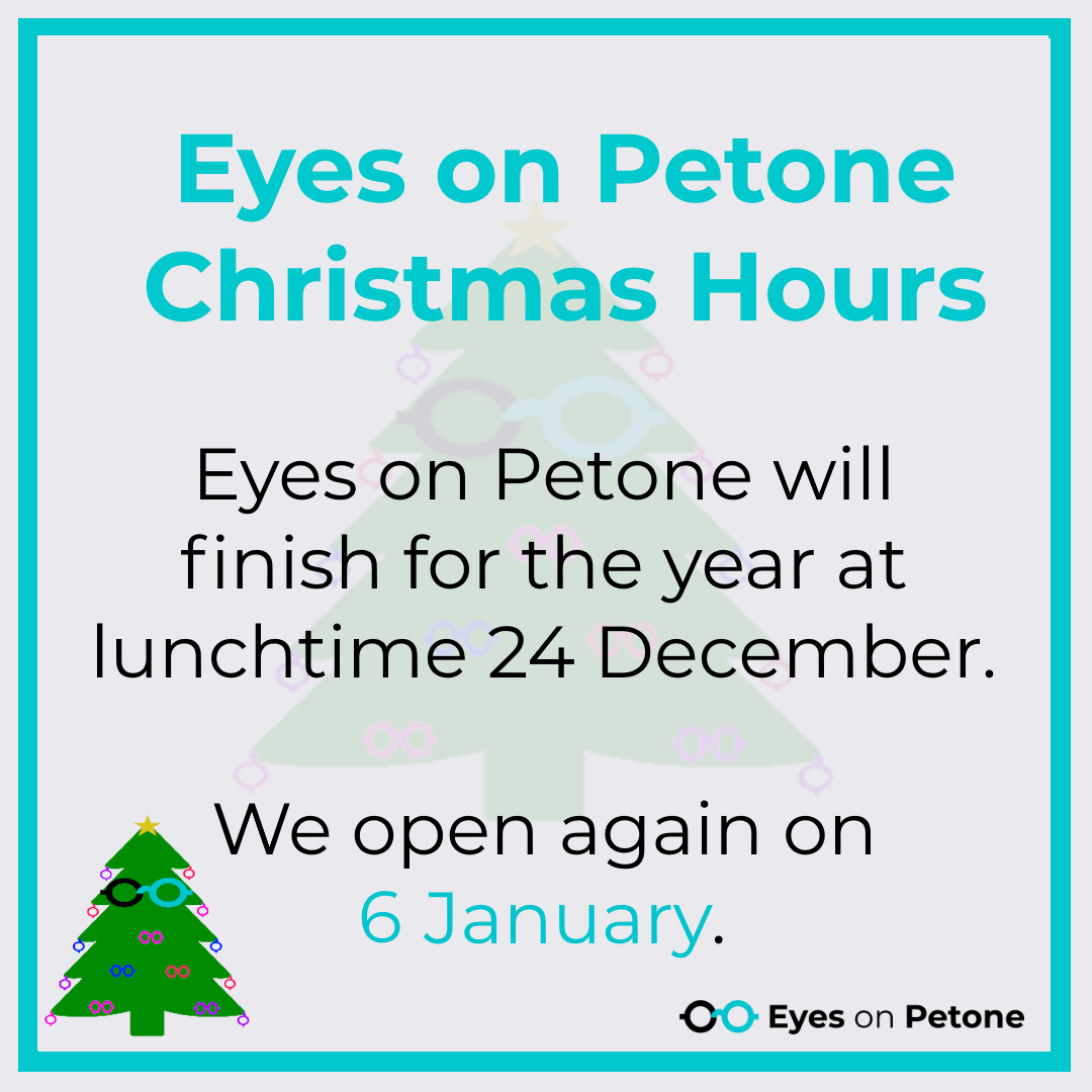 Eyes on Petone Christmas hours 2025/6