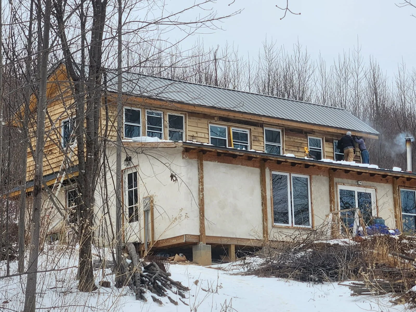 Update: Saucha and Gudu's house is nearly completed! It is the first straw-bale house being built in Franklin County.