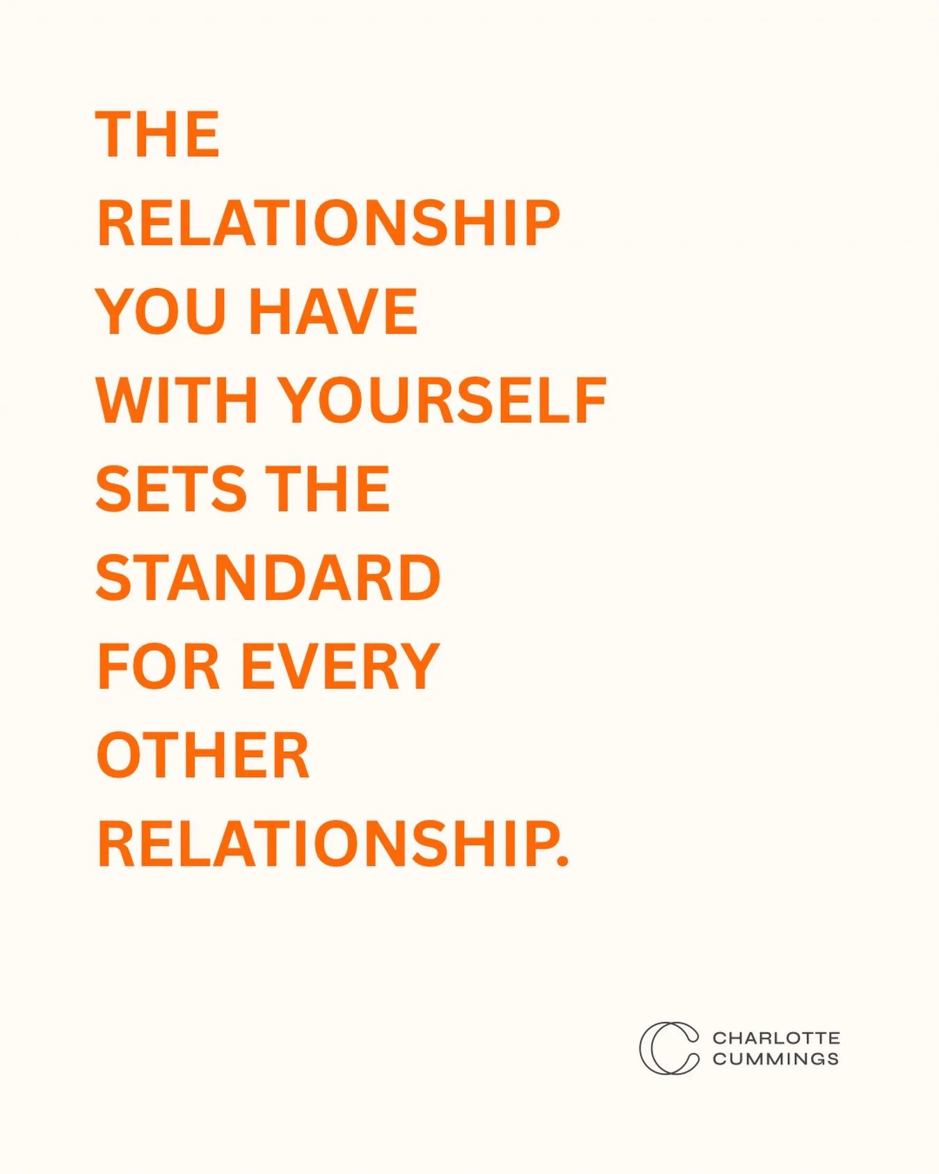 Think about the most important relationship in your life right now with another person. 

How patient are you in it? How honest? How forgiving? 

Now ask yourself: is that how you treat yourself? 

Because here is the thing. You cannot give what you 