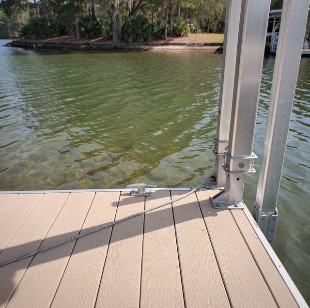 corroded dock wiring feeding current into lake water