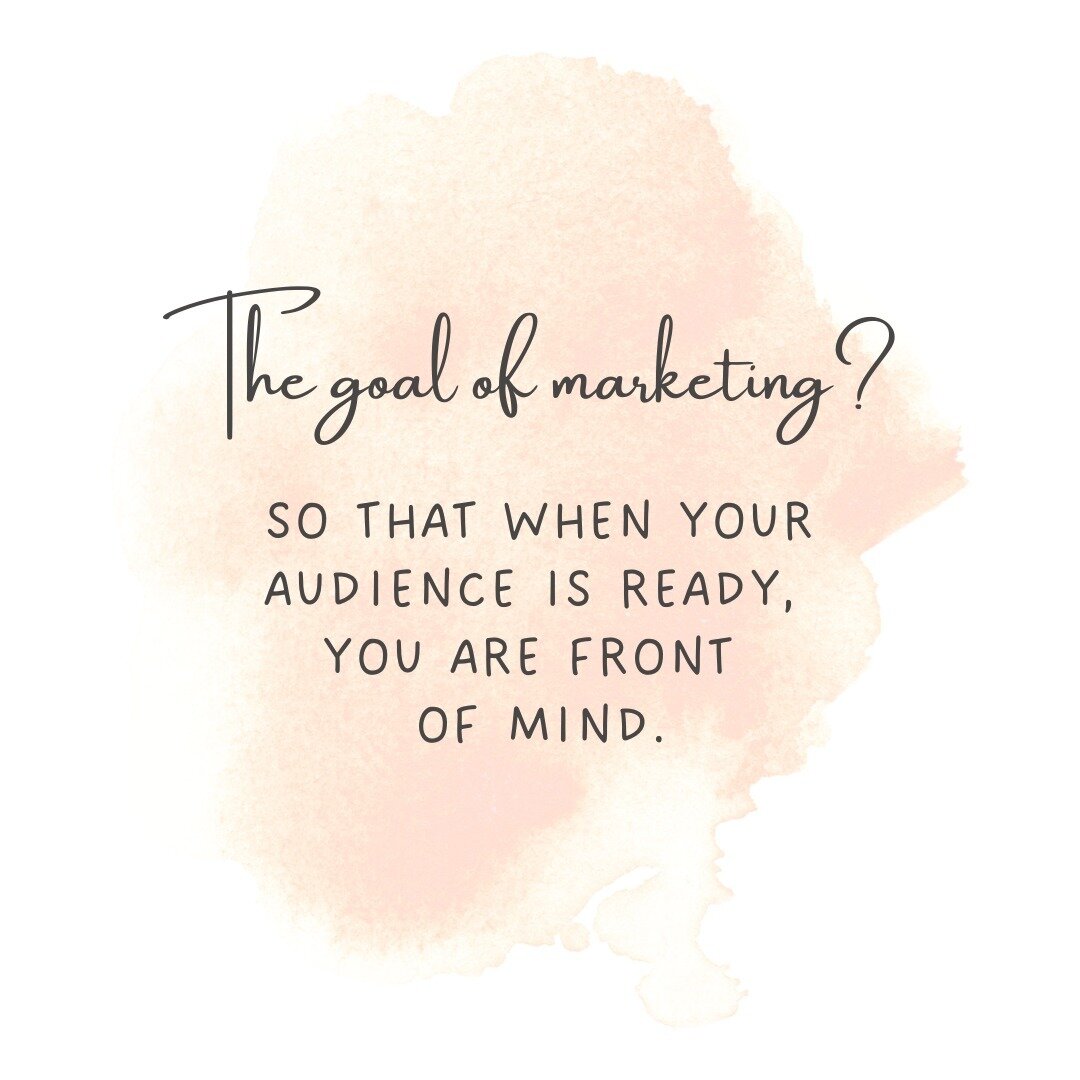 You can't push your audience before they are ready.⁠
⁠
...but wow them with your marketing so that when they are, your name is at the top of the list.⁠
⁠
#marketingtups #marketinggoals #frontofmind #topofmind #marketing101
