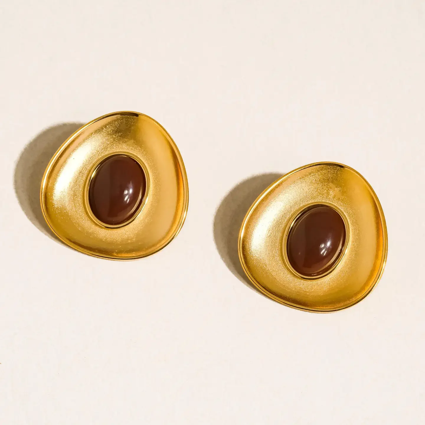 Vionnet Gemstone Oval Earrings