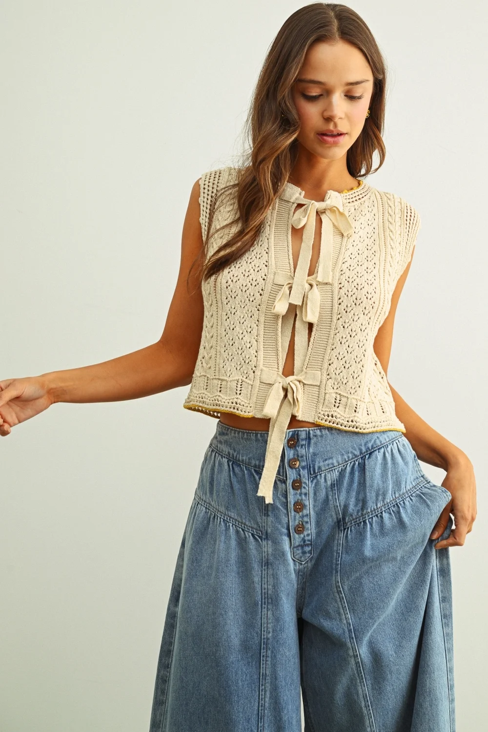 Boho-Chic Knit Crop Top