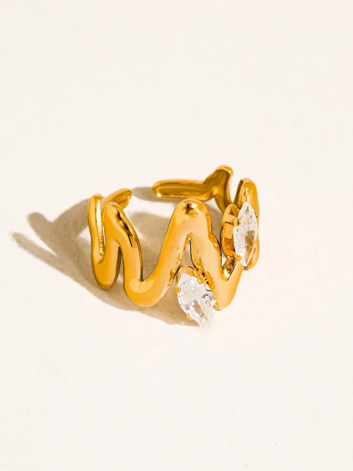 Lumi Abstract CZ Open Ring