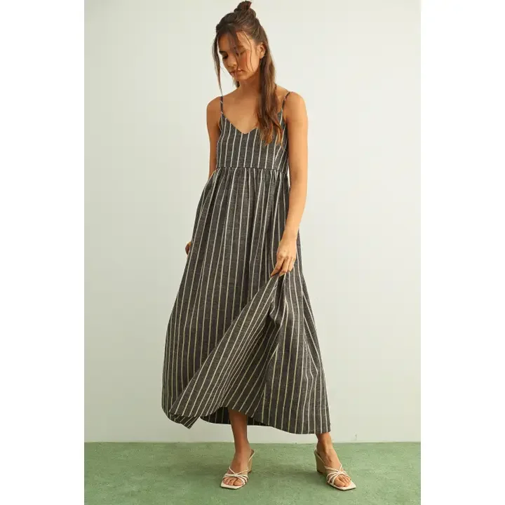 Anna Stripe Pattern Long Dress
