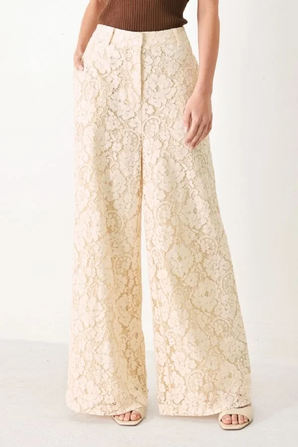 Elegant Lace Wide-Leg Pants