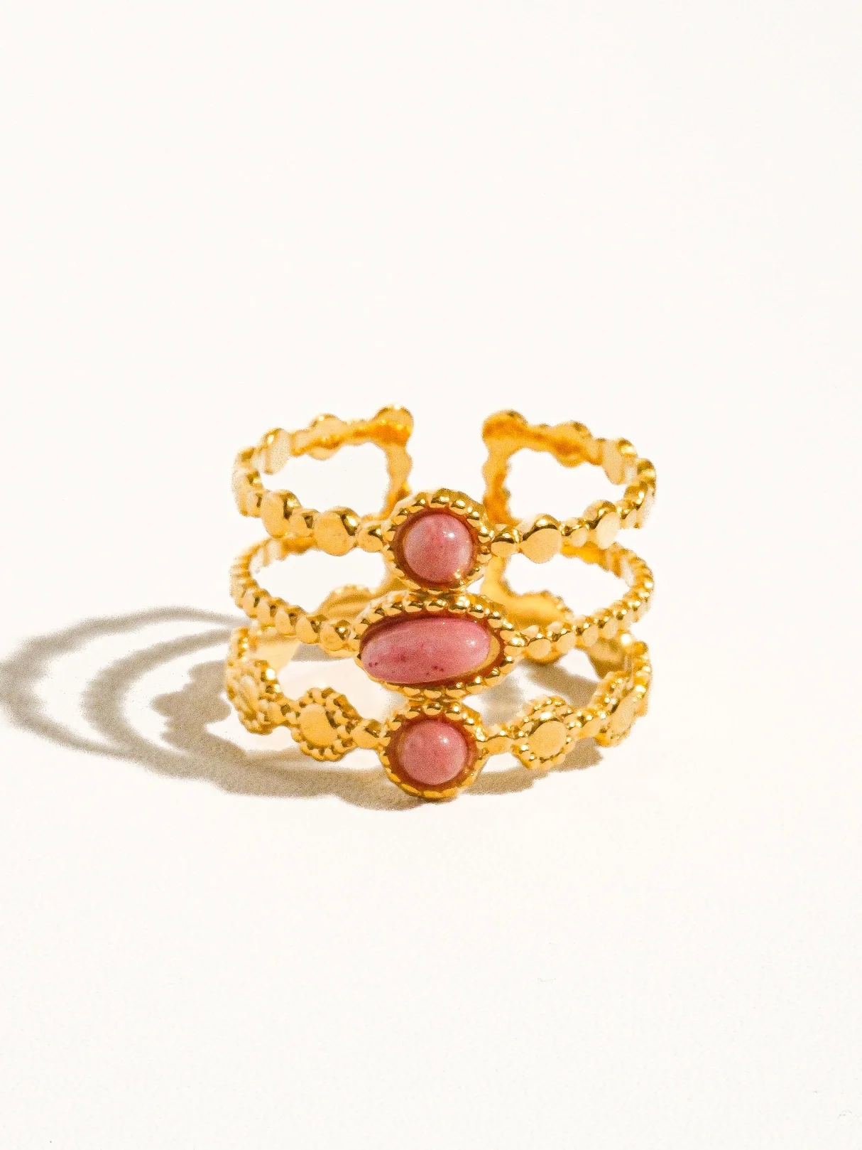 Posh Adjustable Stone Ring