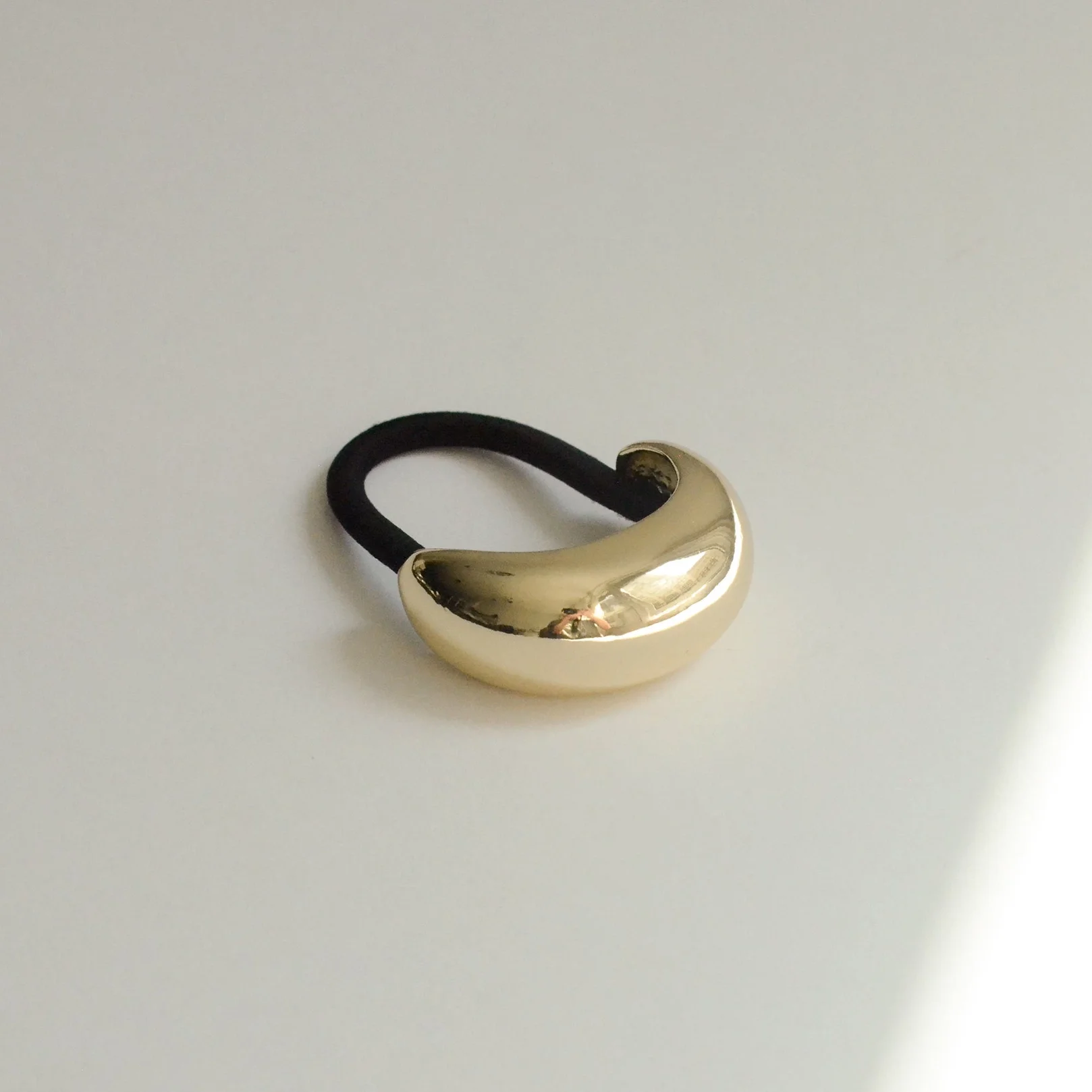 Narrow Crescent Metal Cuff Hair Tie | Gold