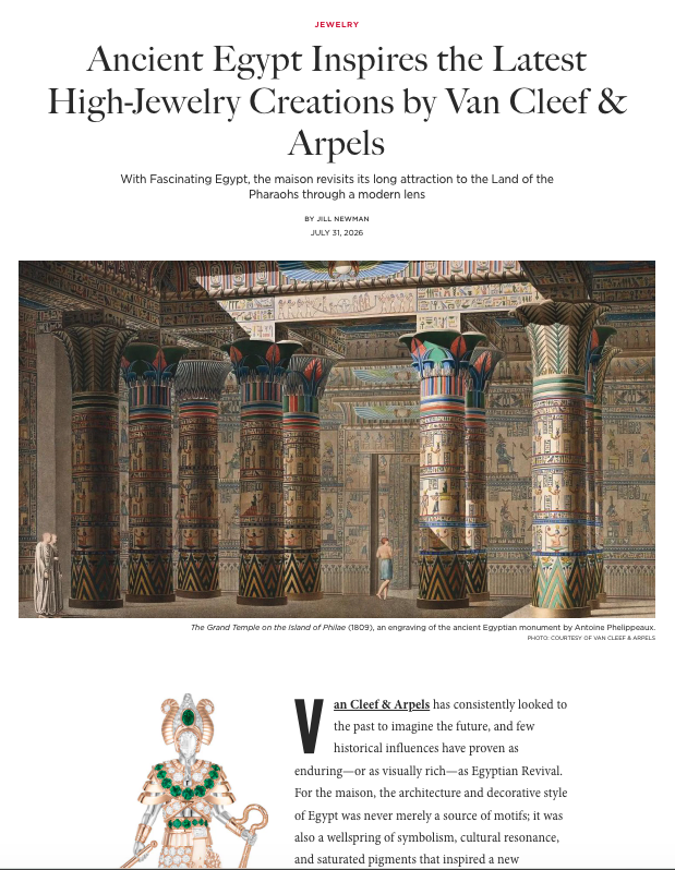 GALERIE MAGAZINE, Ancient Egypt Inspires Van Cleef's New High Jewelry, Fall 2026 issue