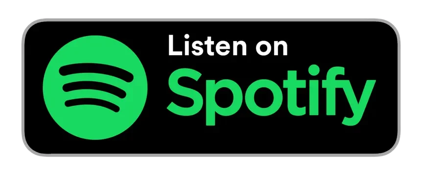 Spotify logo with the text 'Listen on Spotify' on a black background.