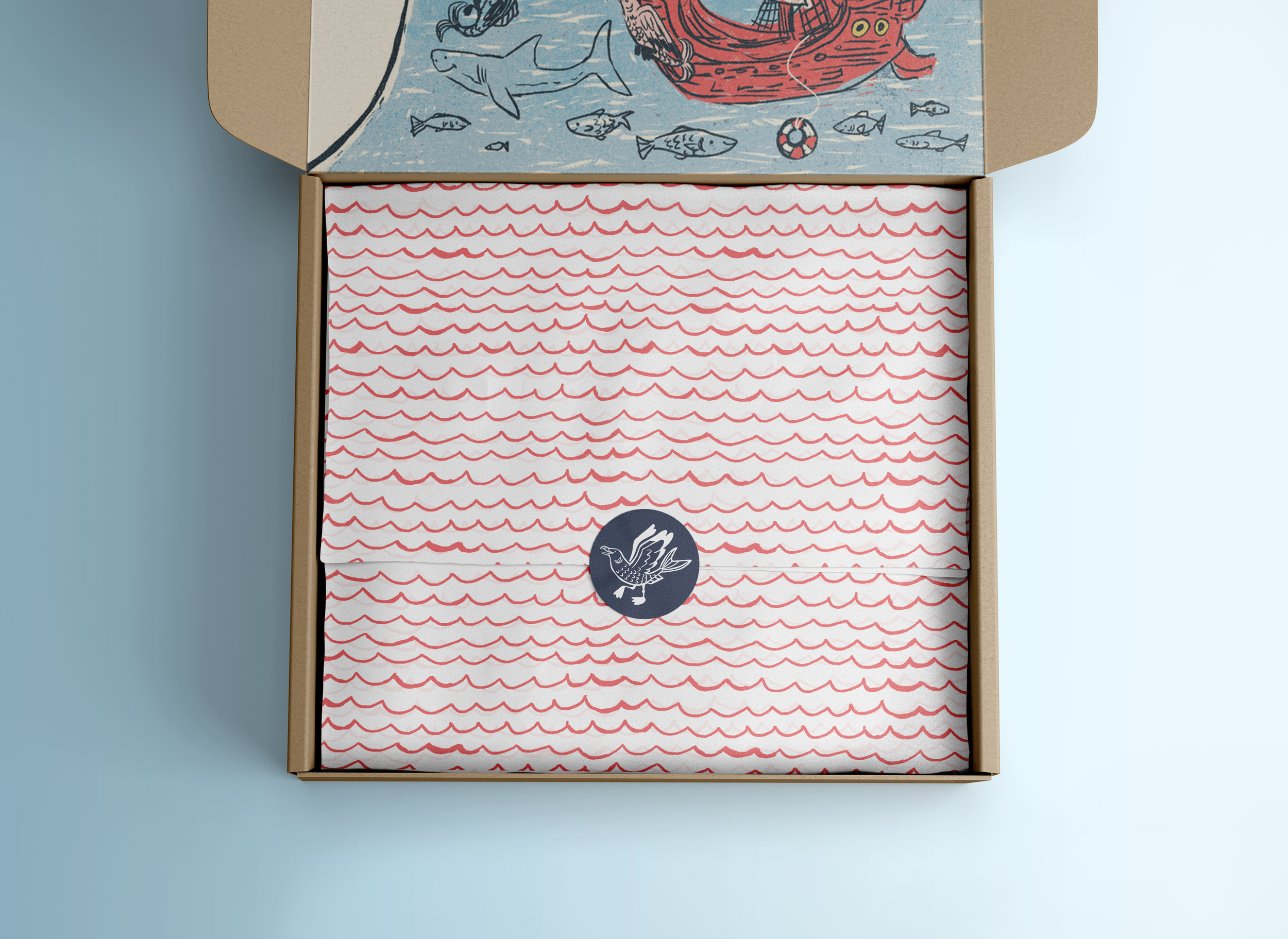 Box #1 Tissue Paper and Interior