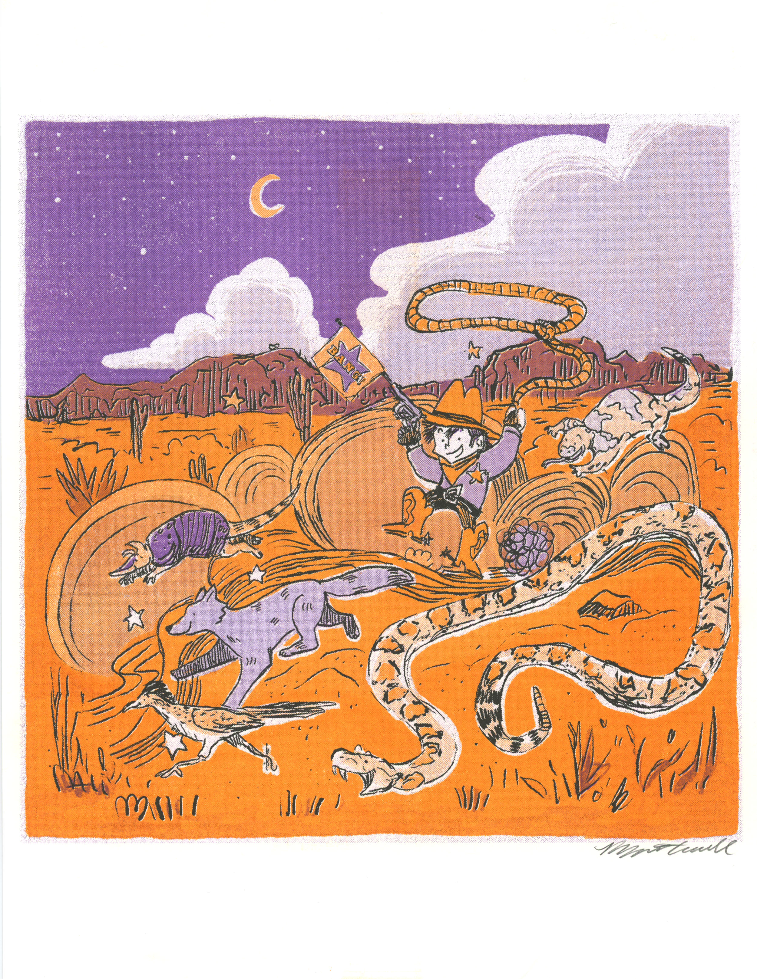 Yeehaw! Risograph Print