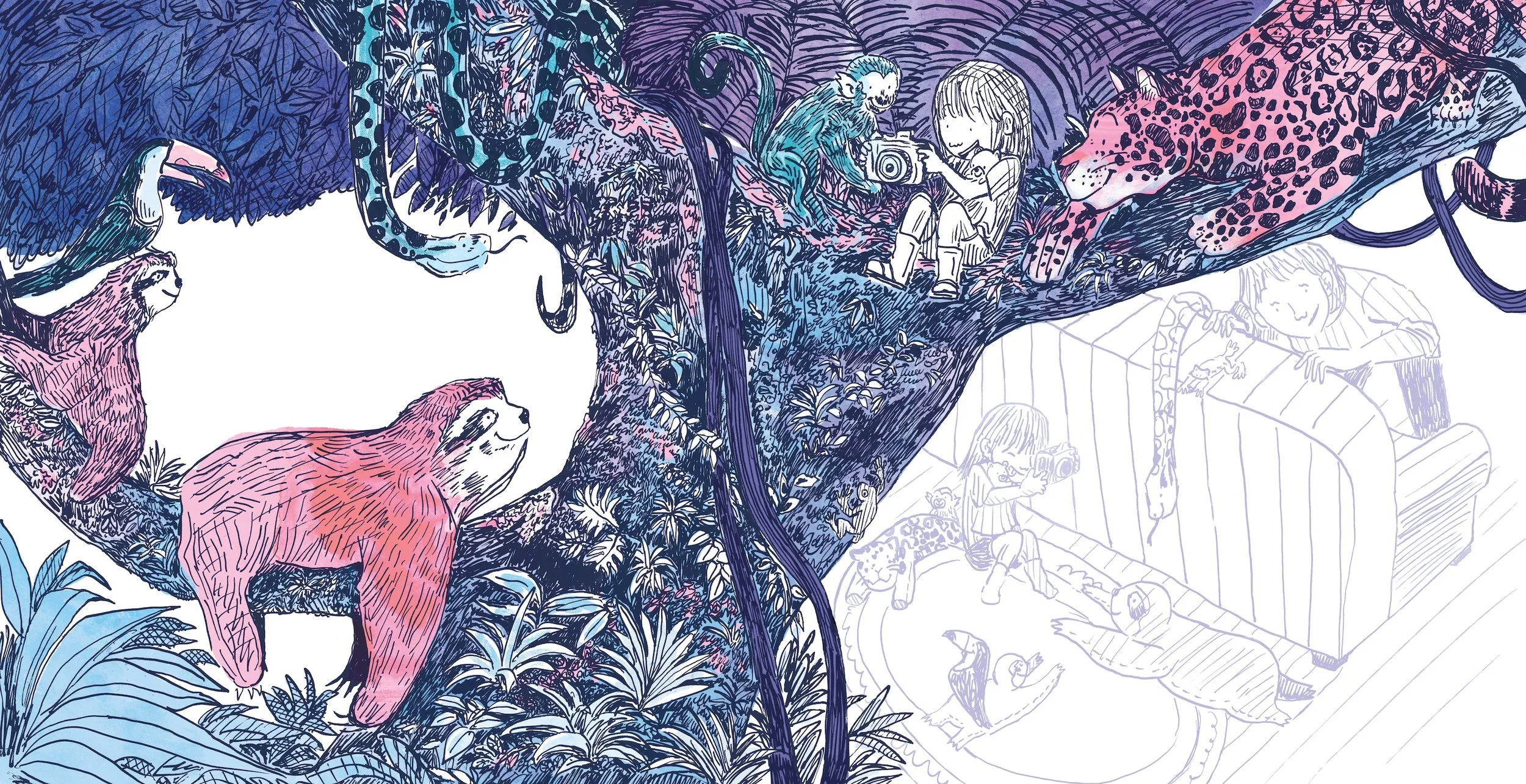 Spread for Cutie Q, Where Are You? by Jennifer McCumber Sepanski published by Orange Hat Publishing 