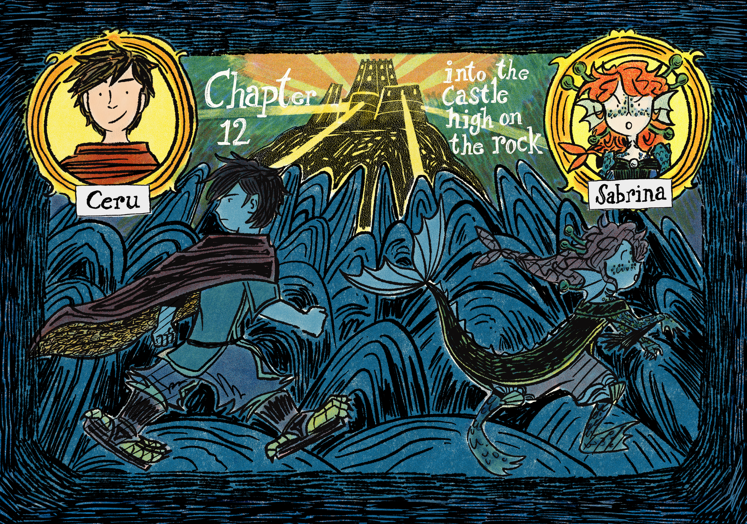 Concept Spread for personal project: Sabrina McKay and the Cerulean World