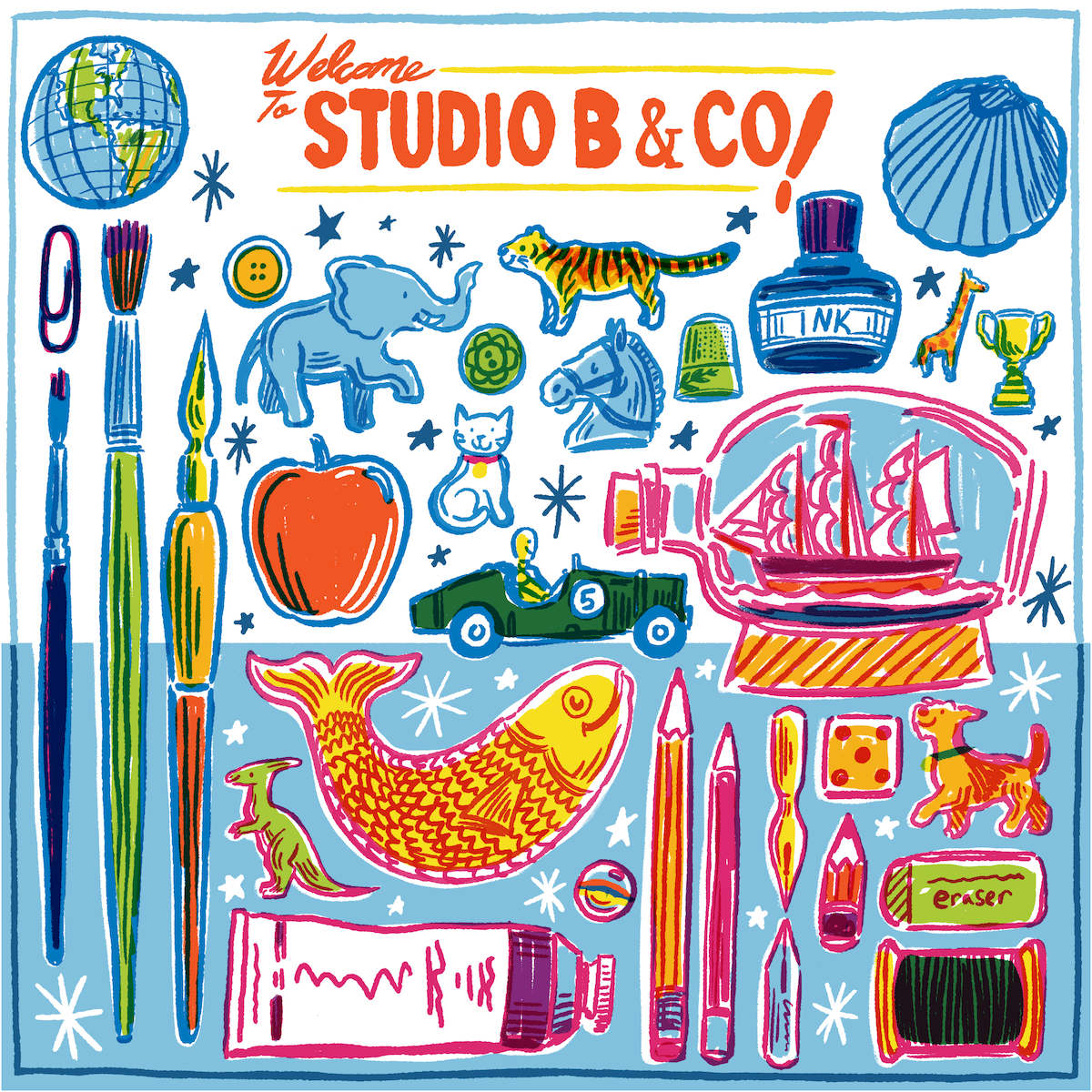 Illustration for Mural for Studio B & Co.