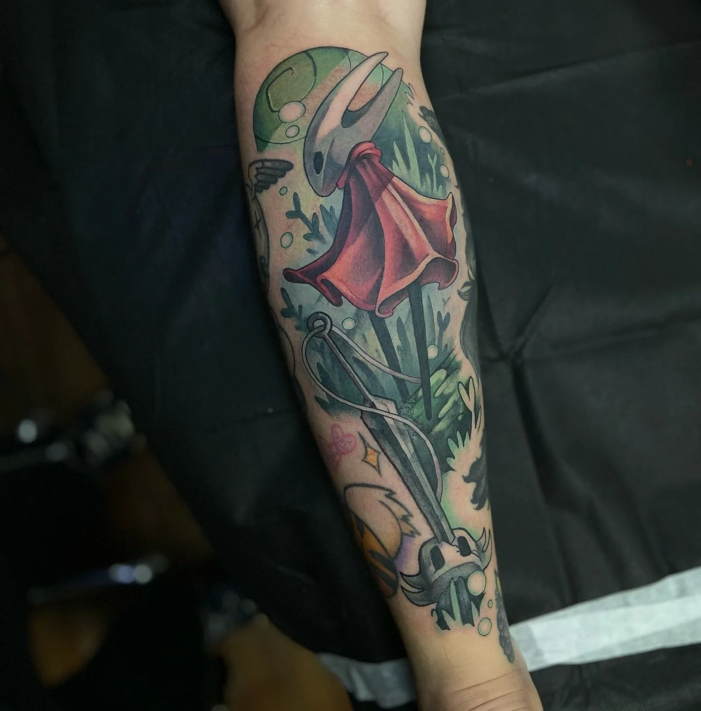 happy silksong announcement date&mdash; did u know i have a list of hollow knight tattoos id love to do? did u know my last HK tattoo was in 2023? that&rsquo;s 2 years ago or 1/3 the production time of silksong. just saying. 👉👈 #hollowknight #horne